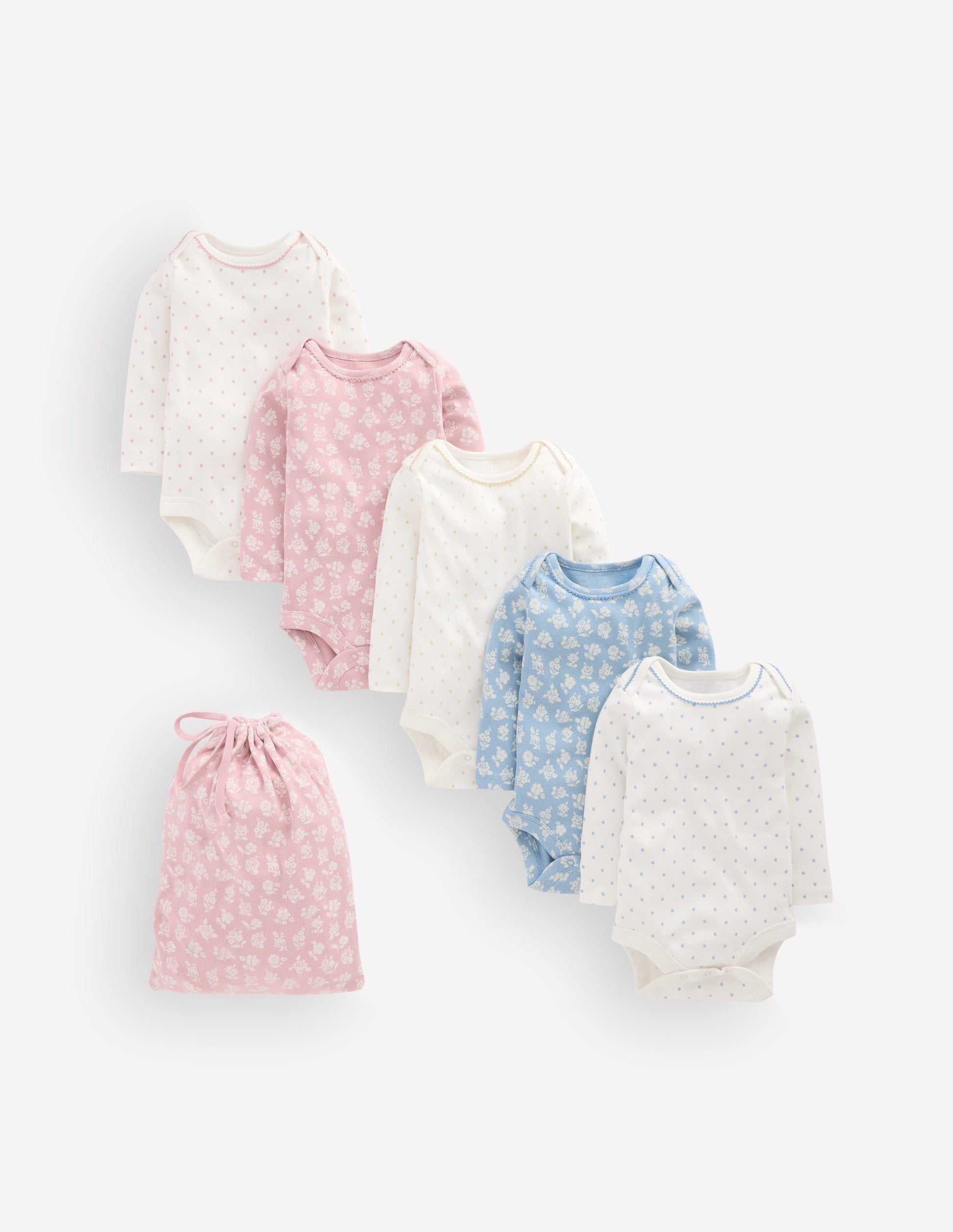 5-pack Cotton Bodies-Multi Floral Spots-1