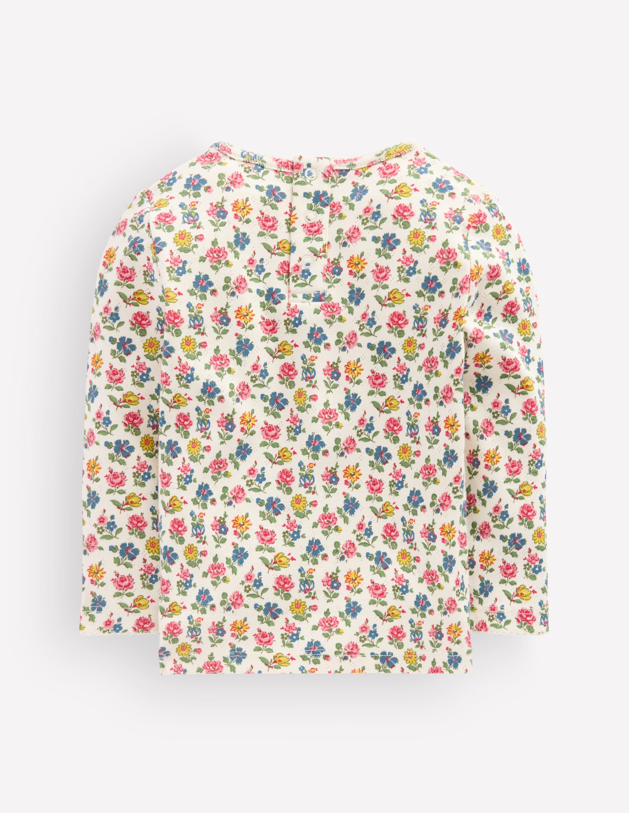 Cotton Pointelle Top-Multi Floral Print - Image 2