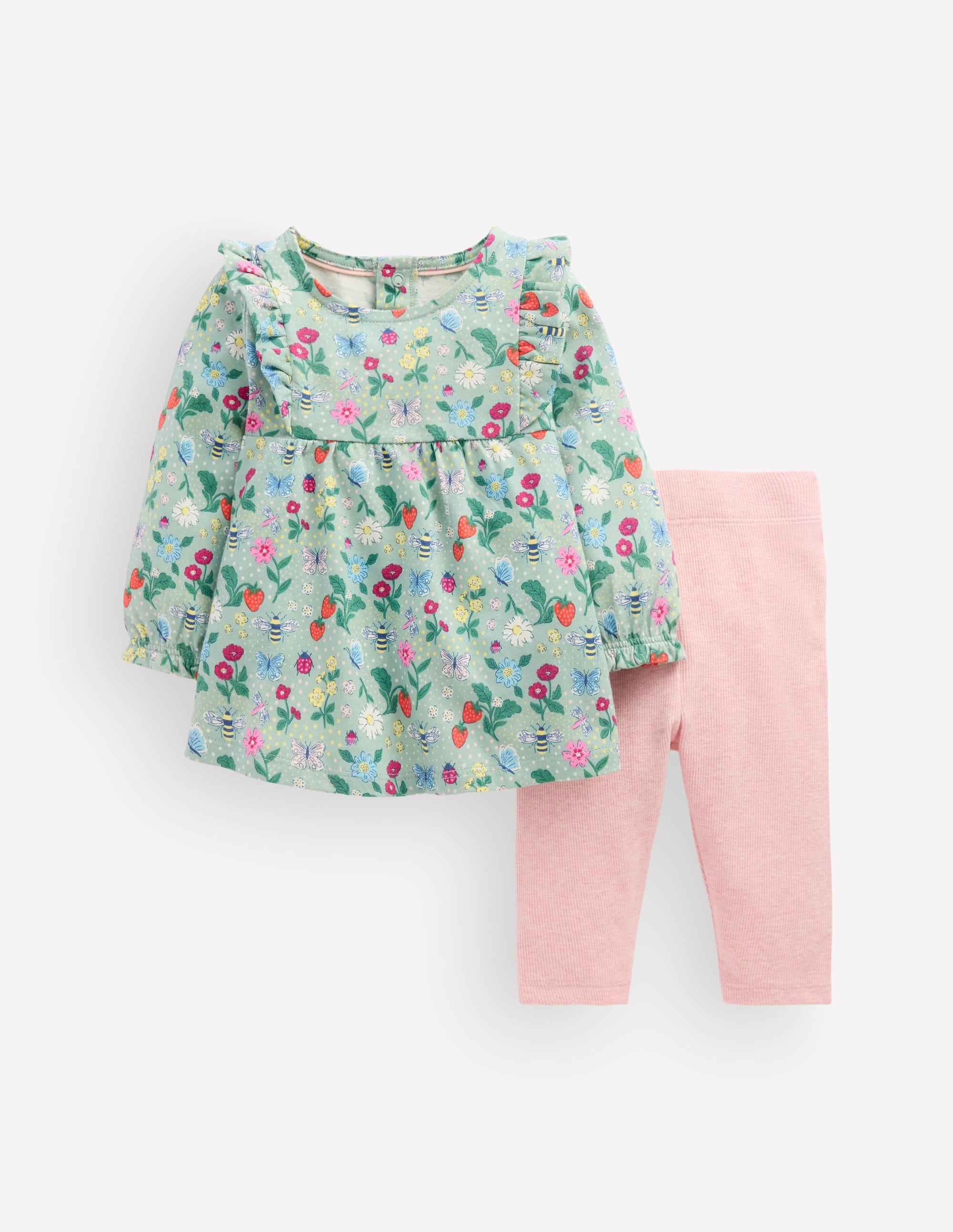 Jersey Tunic Set-Green Bee Garden - Image 1