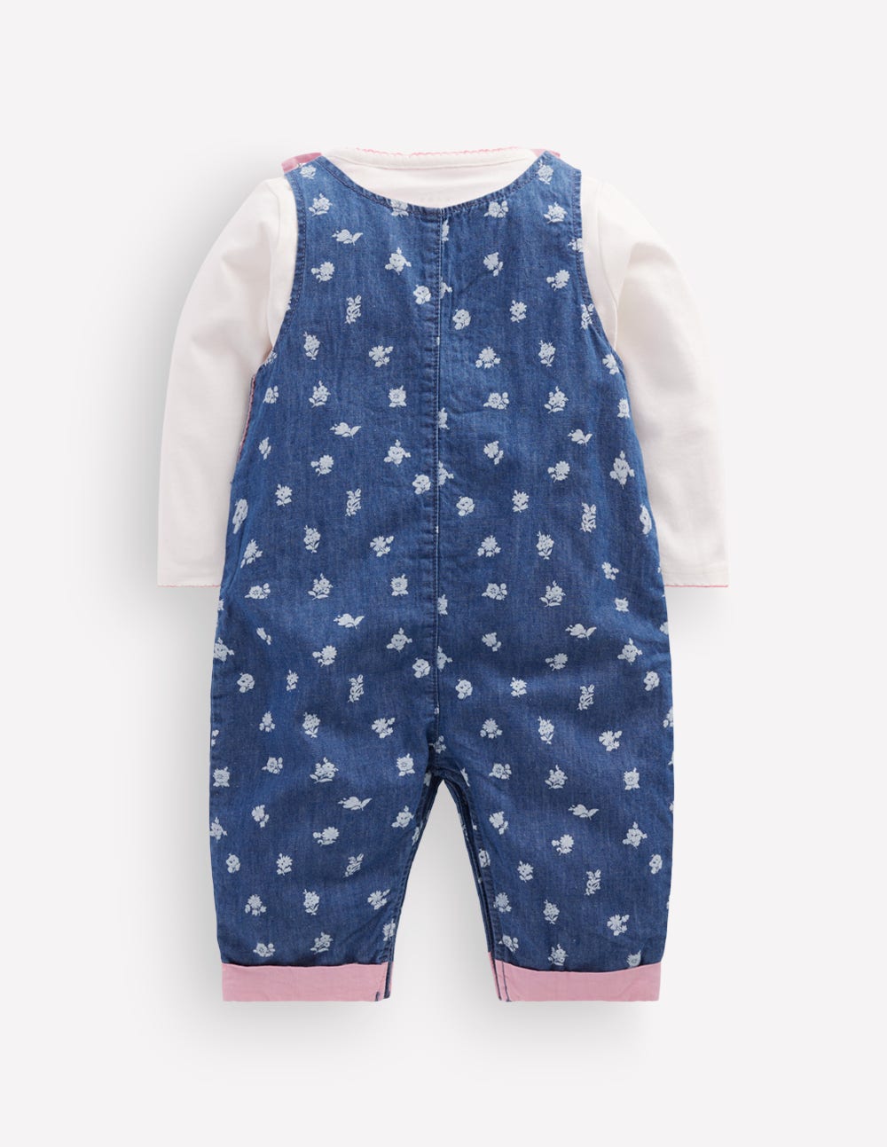 Woven Overalls Set-Chambray Roses - Image 2