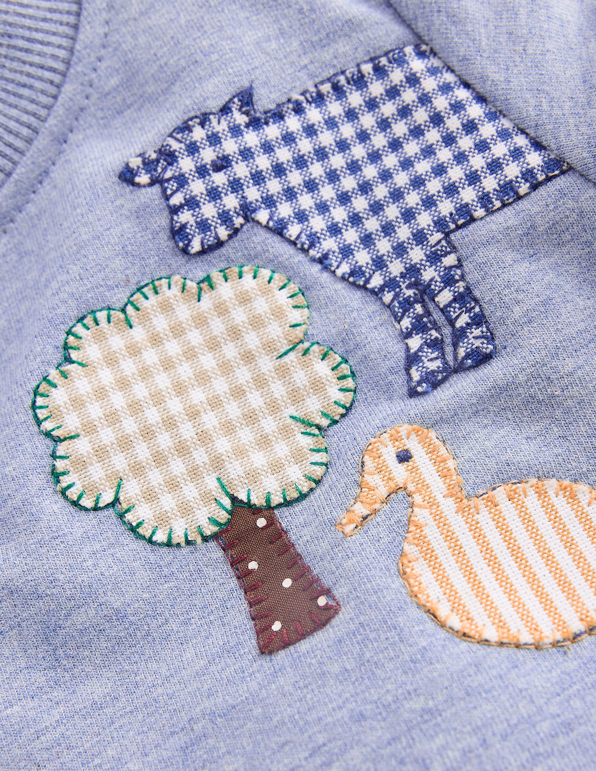 Appliqué Sweatshirt Set-Blue Marl Farm - Image 3