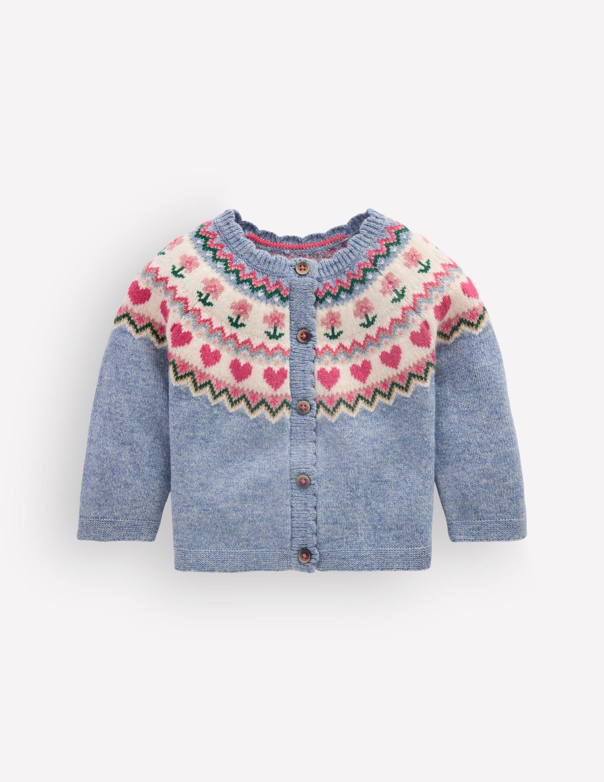 Fair Isle Cardigan-Glacier Blue Marl-1