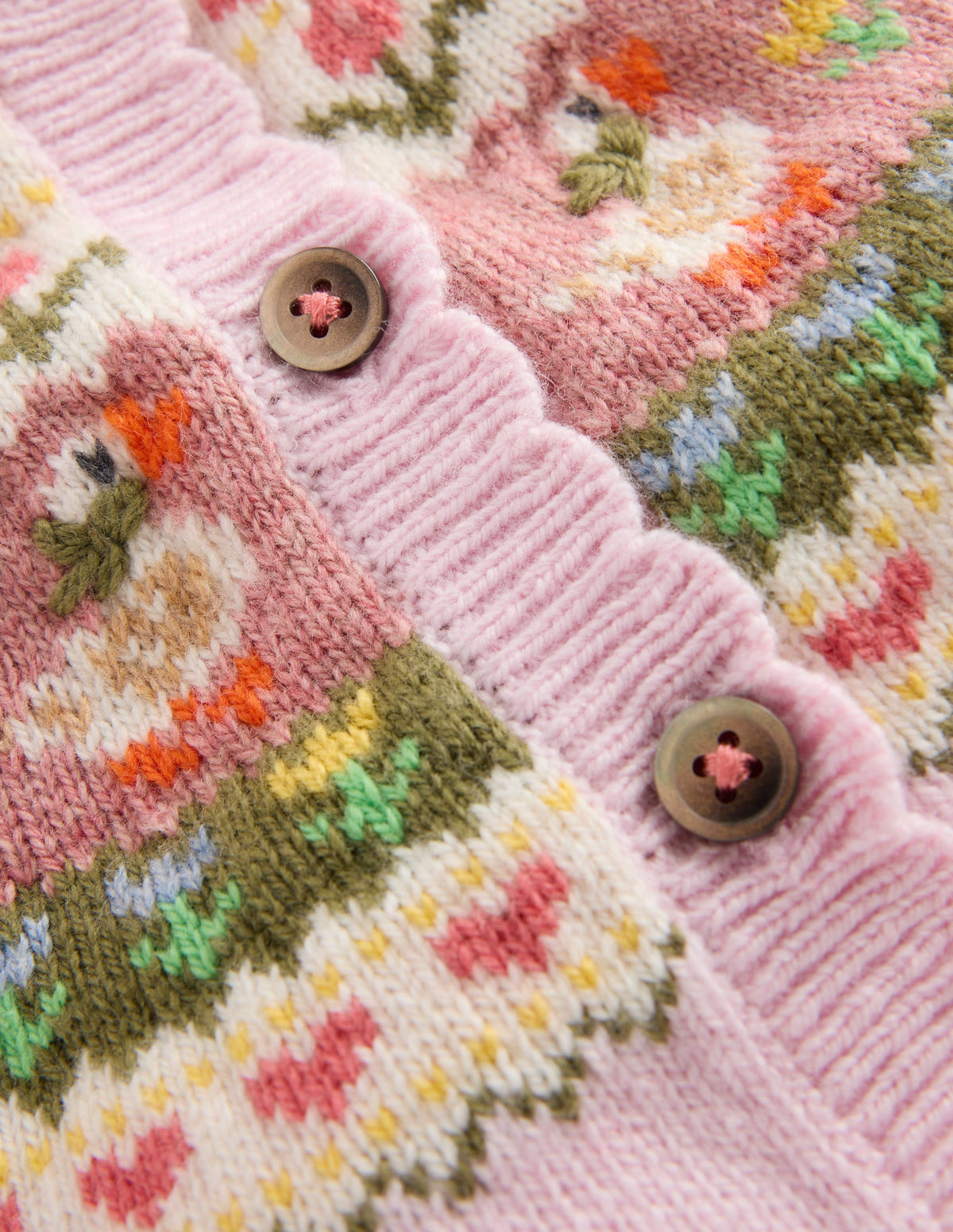 Fair Isle Cardigan-Chalk Pink Geese Fair Isle-3