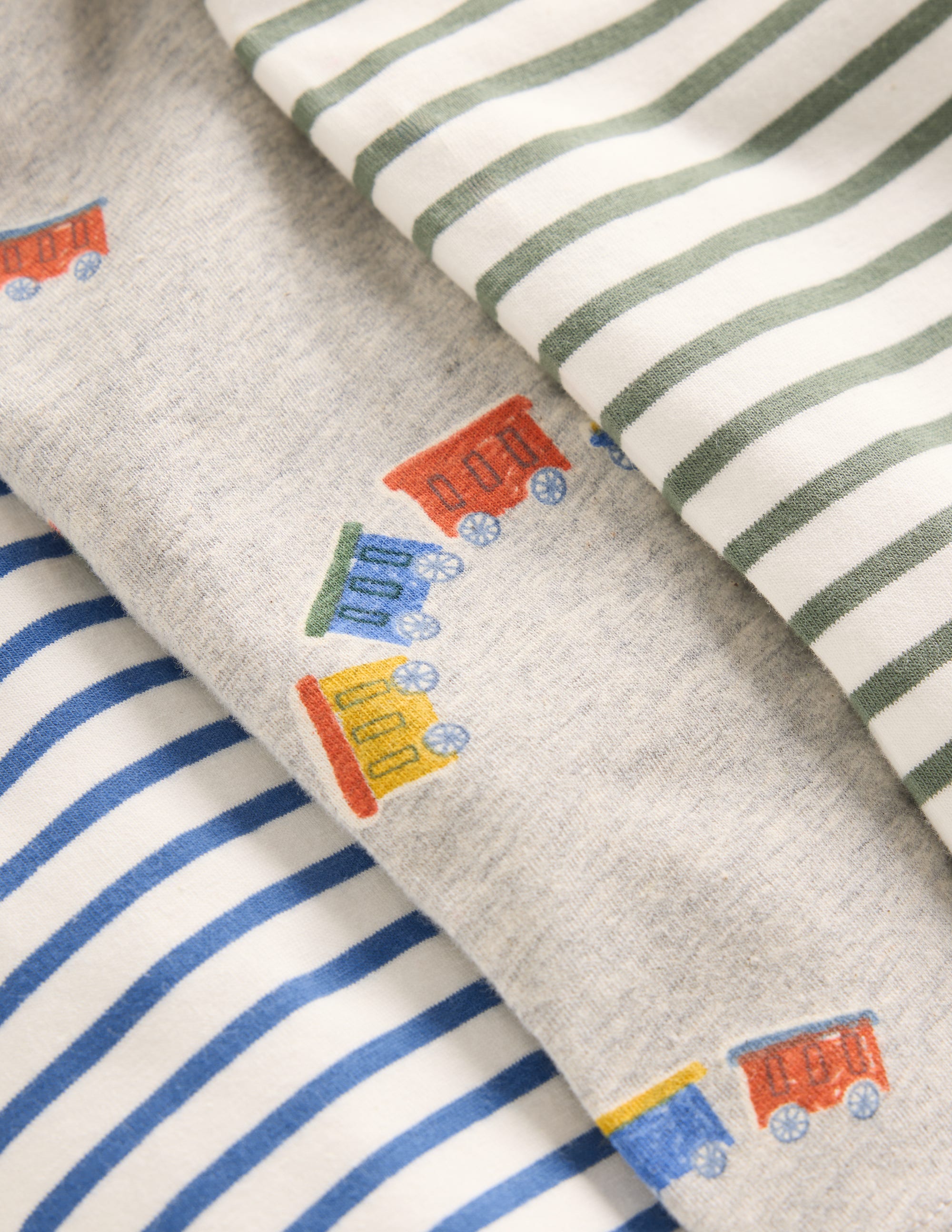 3-pack Cotton Leggings-Grey Marl Trains - Image 3