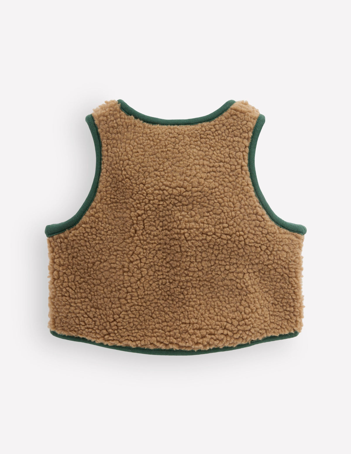 Plain Borg Gilet-Brown and Dark Green - Image 2