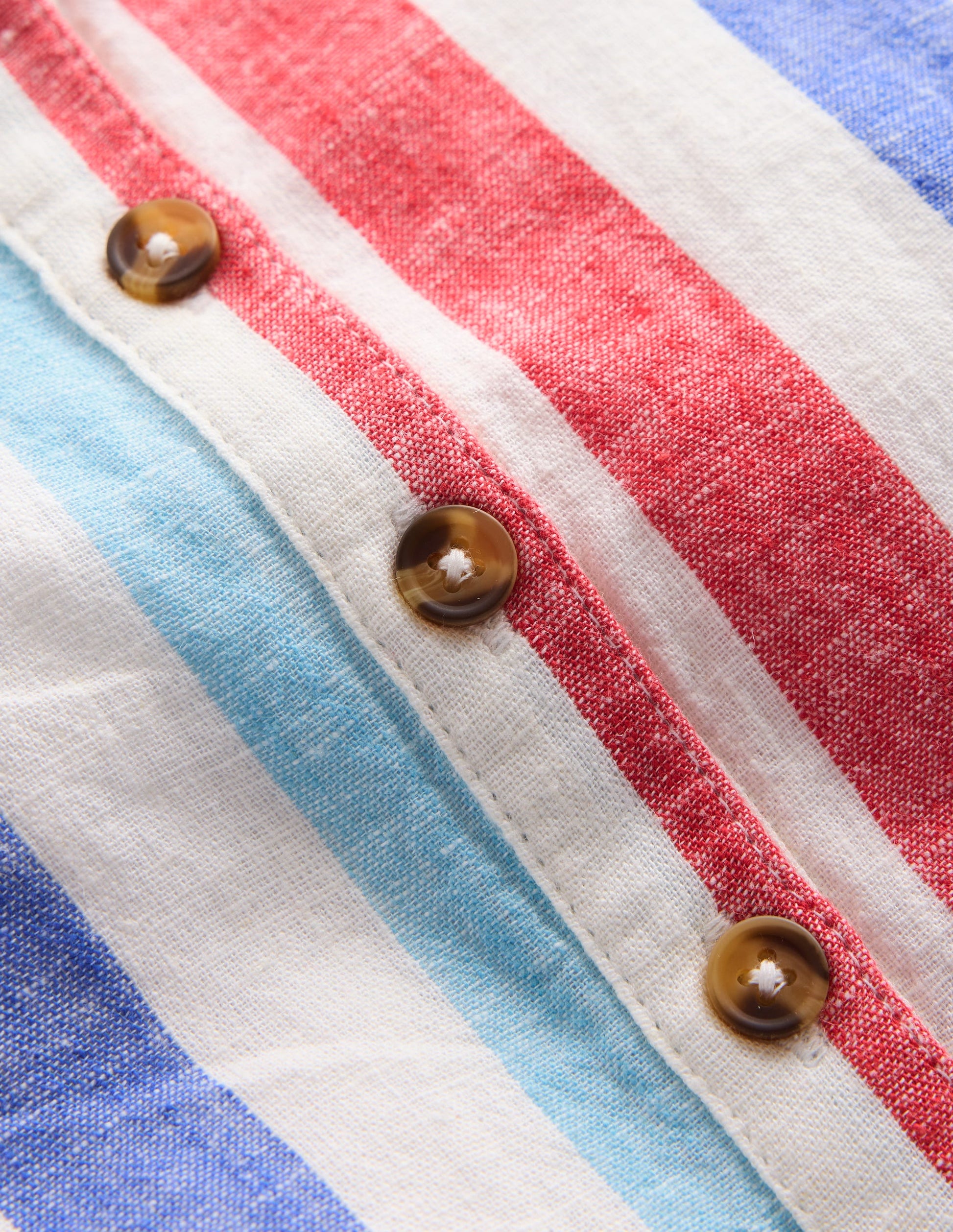 Button Down Romper-Red and Blue Multi Stripe-4
