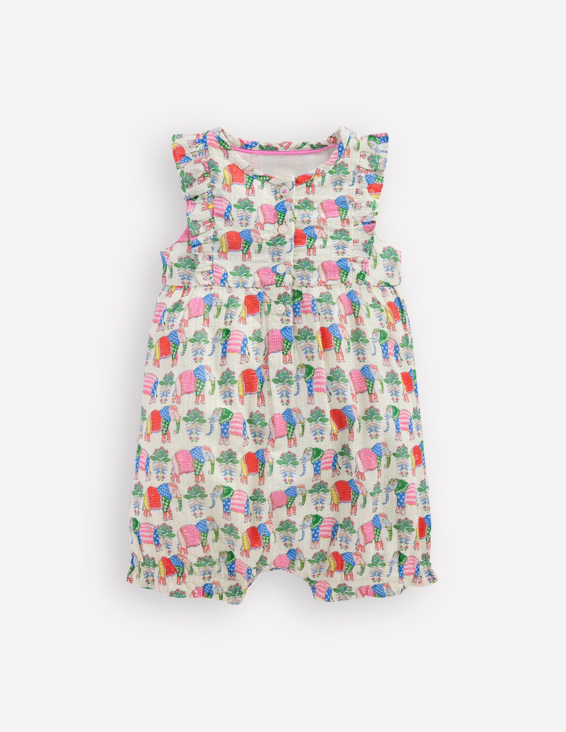 mini boden elephant dress Boden Baby Short Frill Bubble Romper