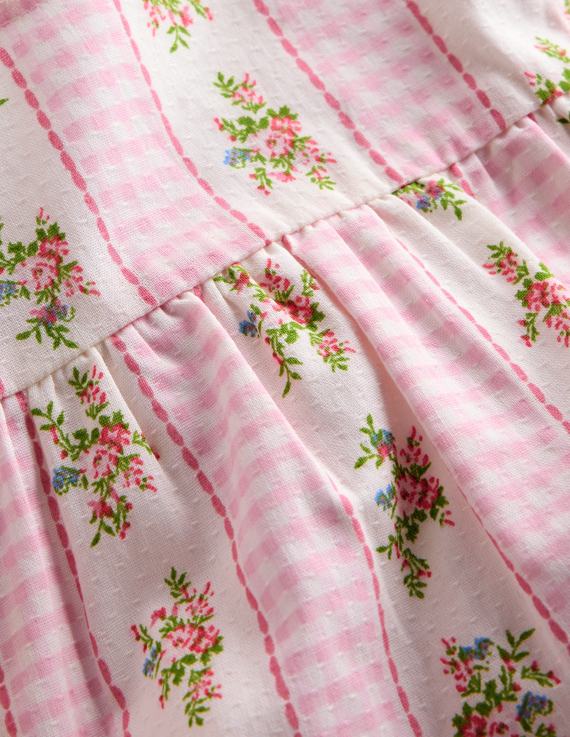 Woven Bloomers Play Set-Pink Gingham Floral - Image 3