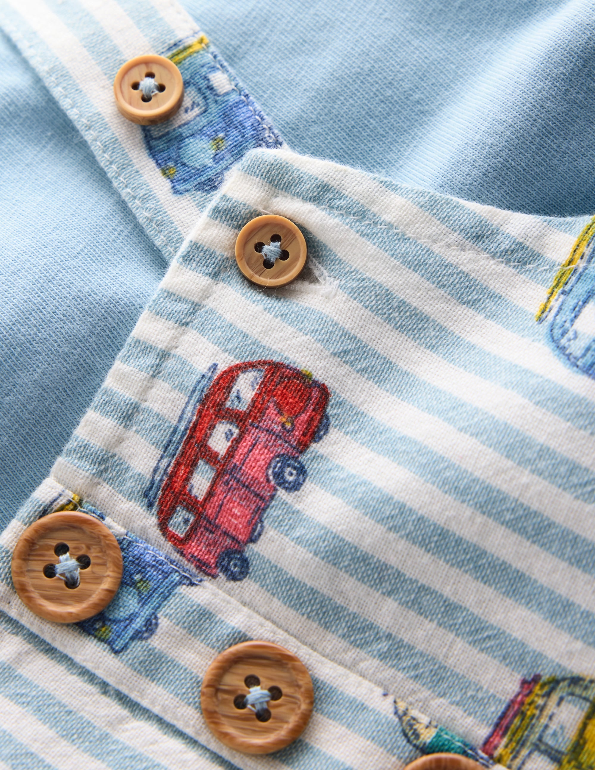Short Woven Overalls Set-Silver Lake Blue Camper Vans - Image 3