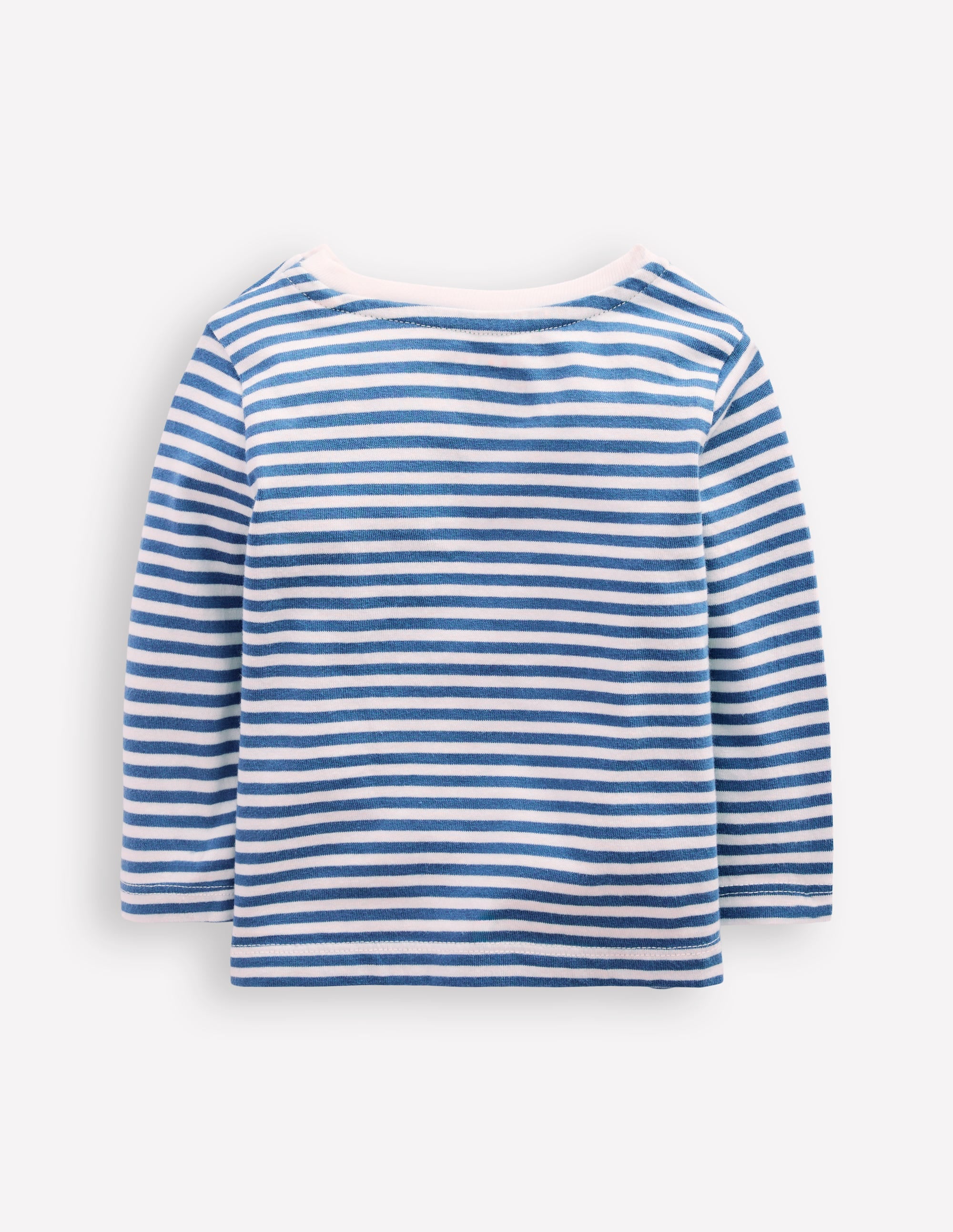 Long Sleeve Appliqué T-Shirt-Blue Stripe Tractors - Image 2