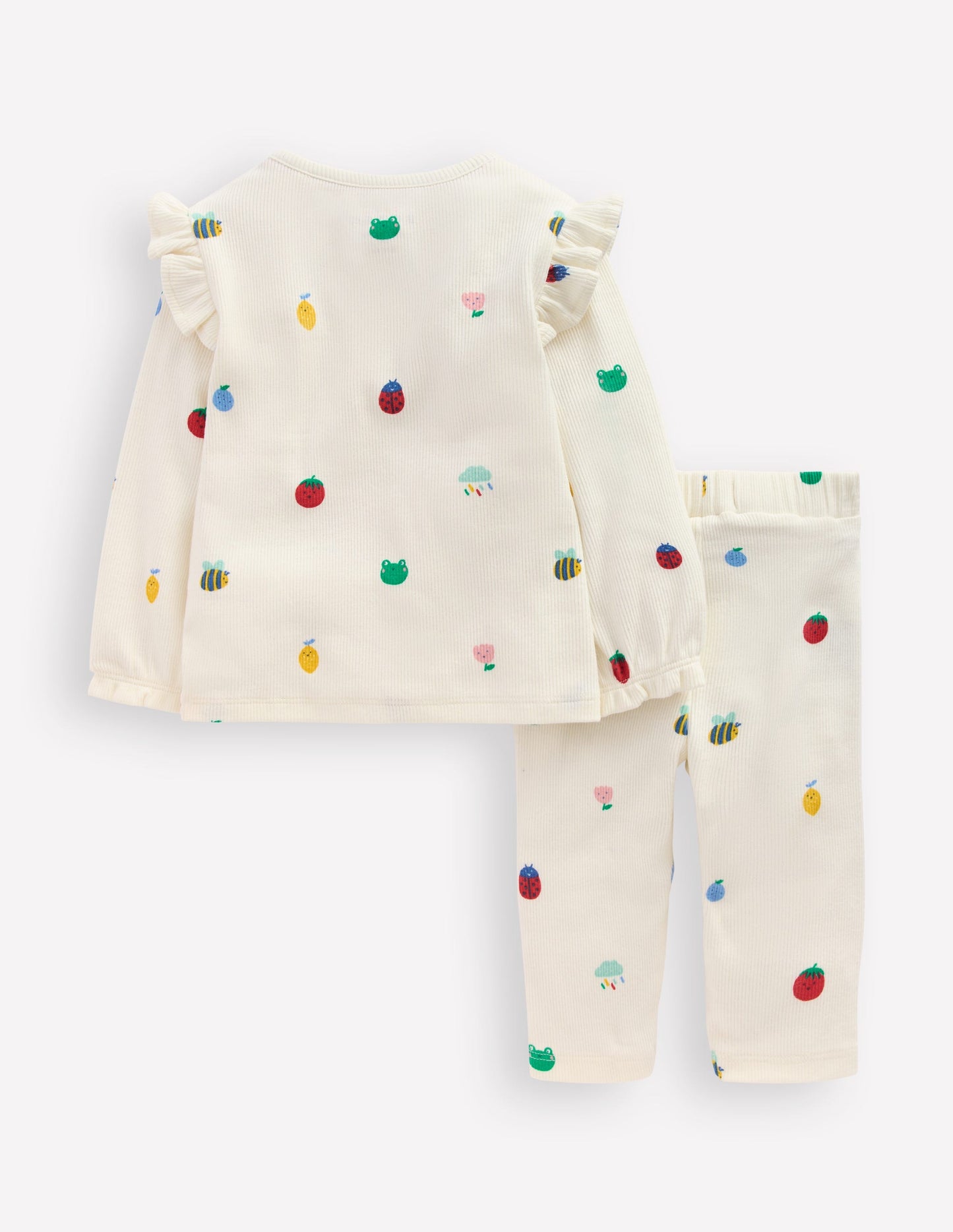 Ribbed Jersey Play Set-Soft Ivory Joyful Spring