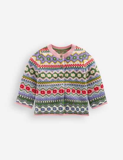 Edie Fair Isle Cardigan-Multi Flower Fair Isle-1