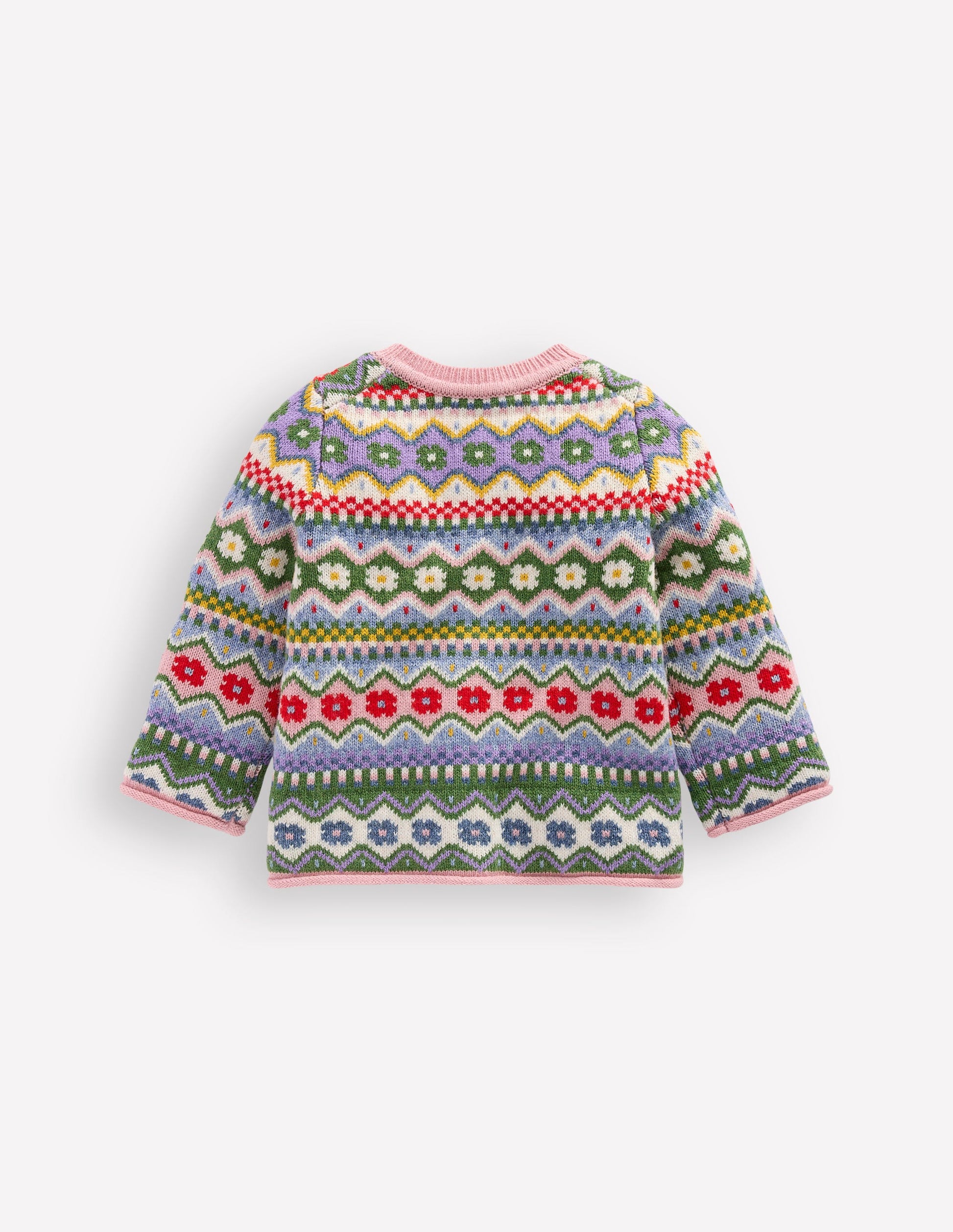 Edie Fair Isle Cardigan-Multi Flower Fair Isle-2