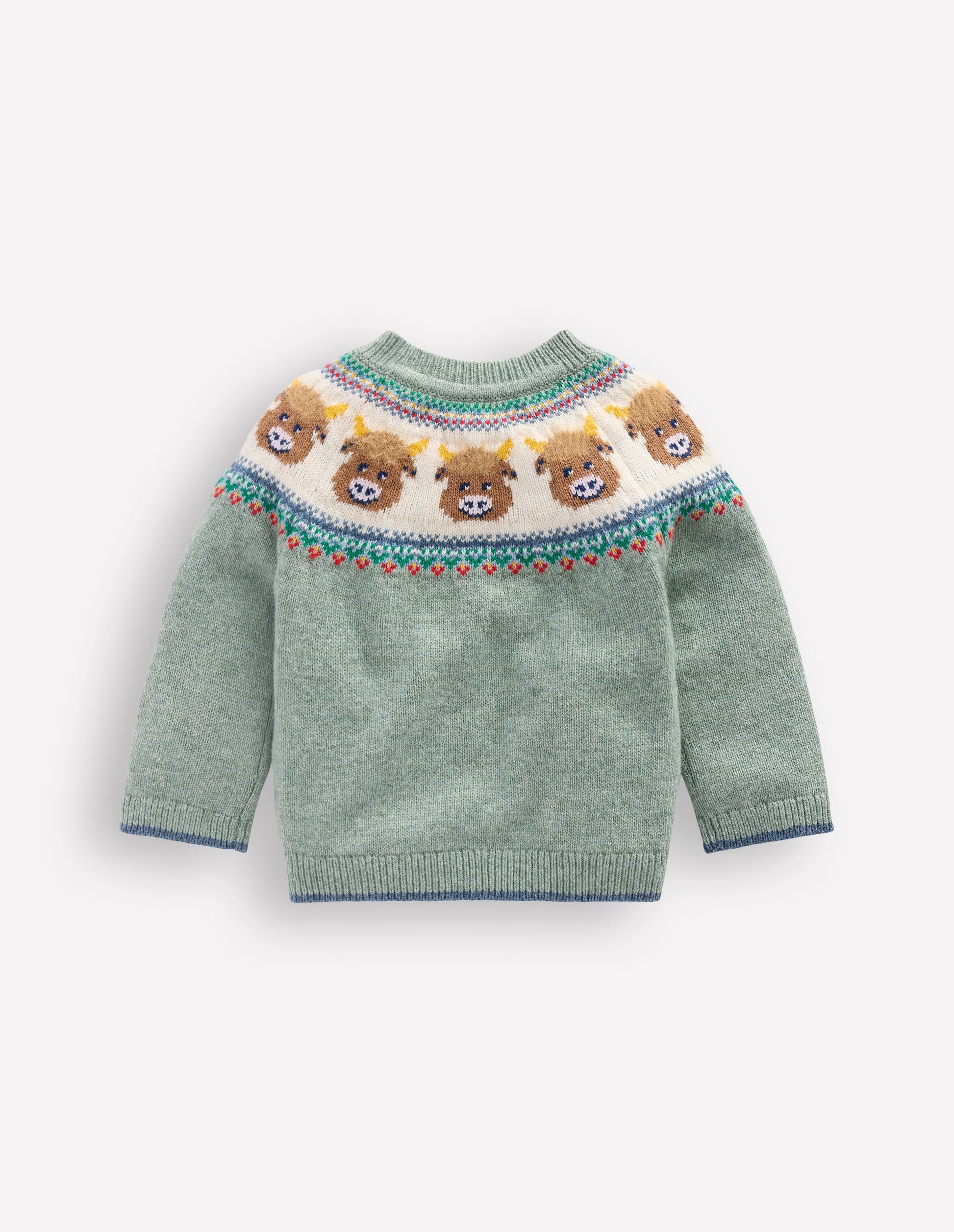 Fair isle Sweater-Csarite Green Highland Cow-2