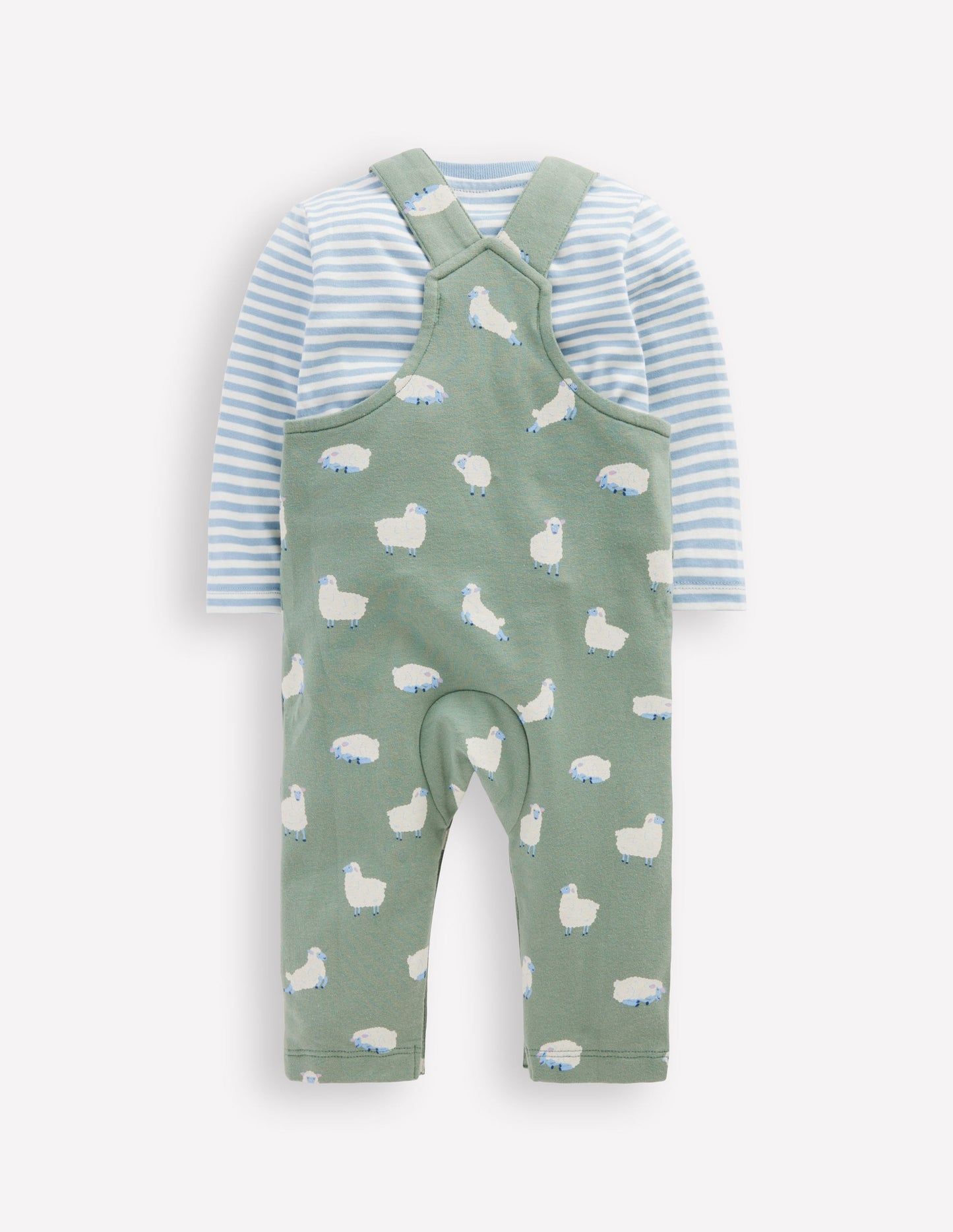Jersey Overalls Set-Green Sheep