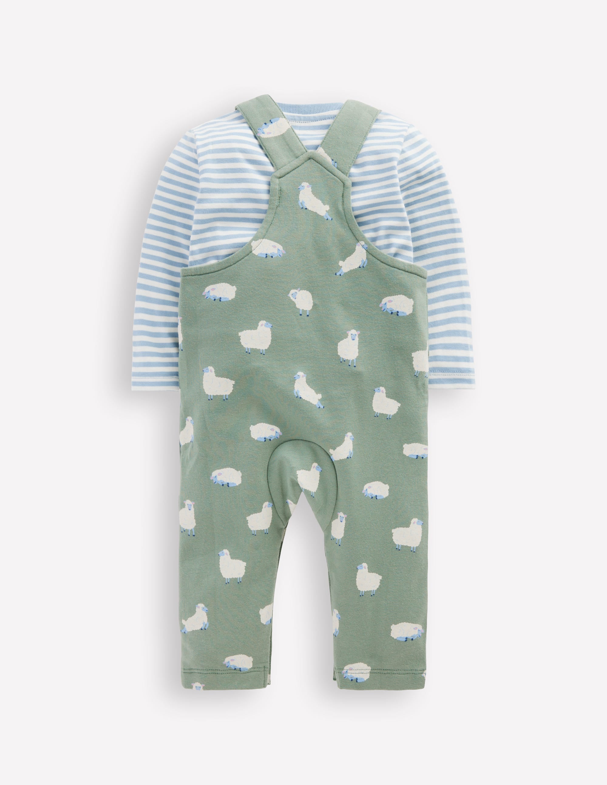 Jersey Overalls Set-Green Sheep - Image 2
