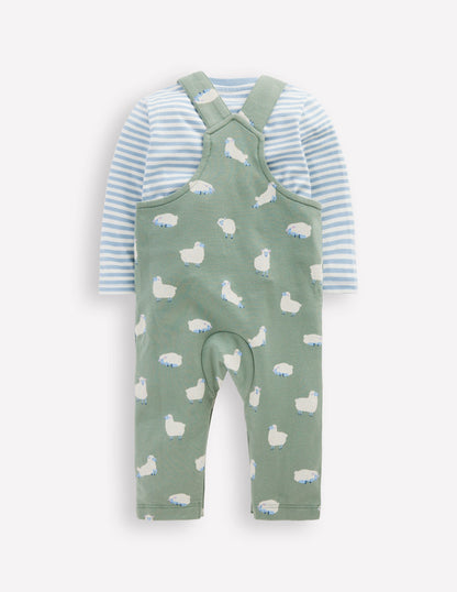 Jersey Overalls Set-Green Sheep-2