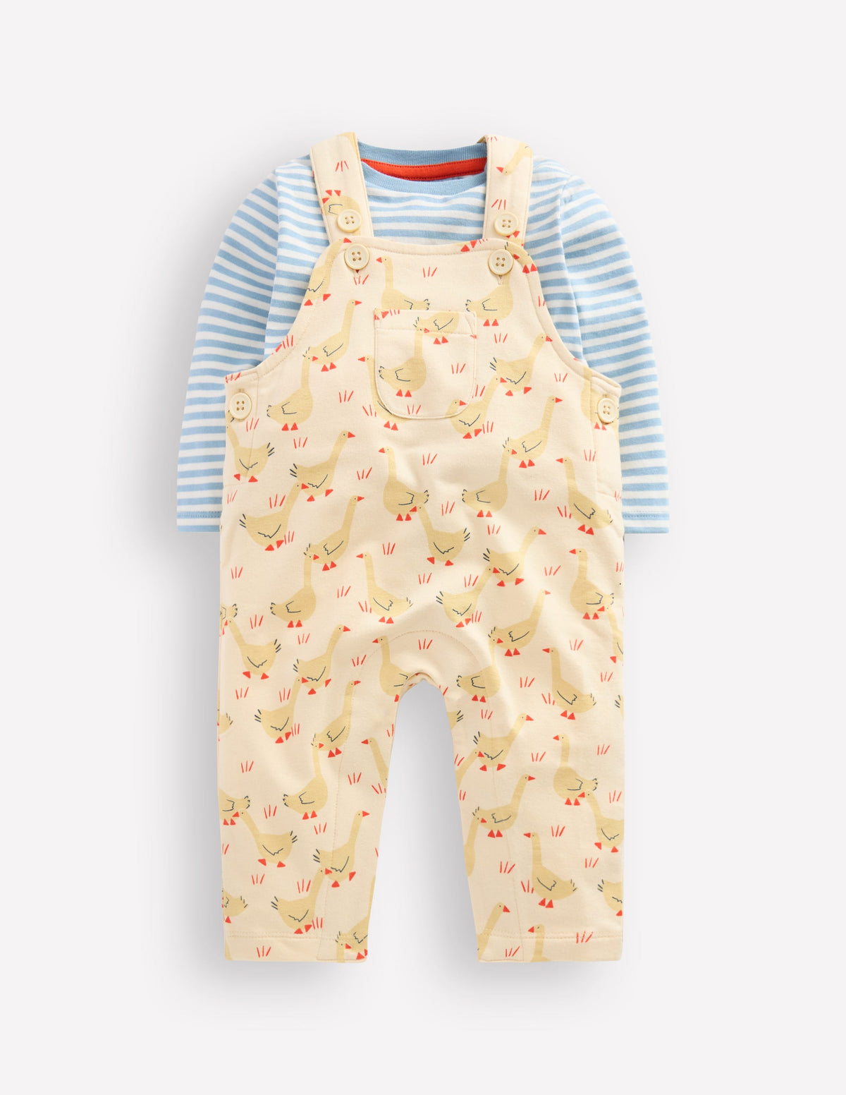 Jersey Overalls Set-Ecru Geese - Image 1