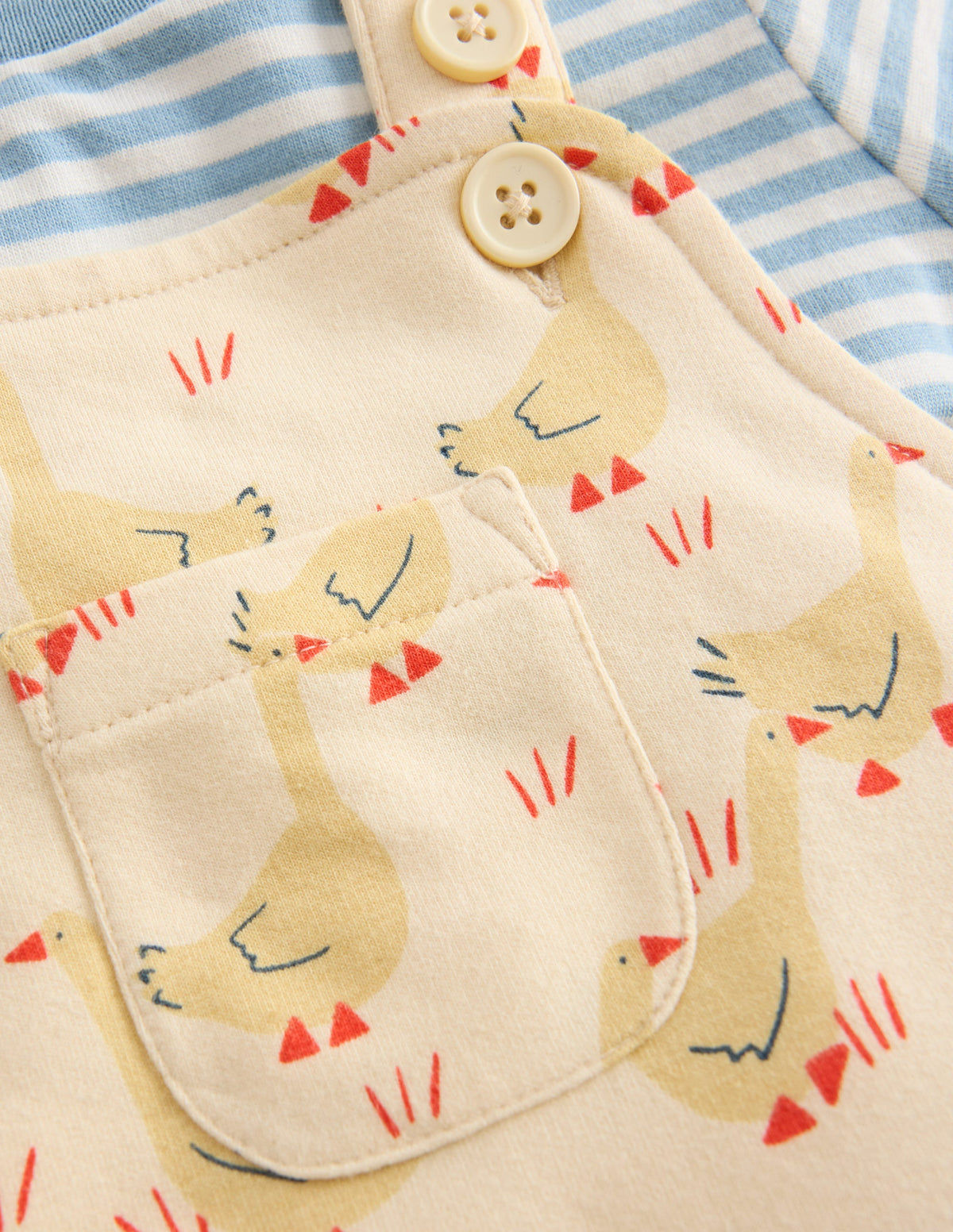 Jersey Overalls Set-Ecru Geese - Image 3