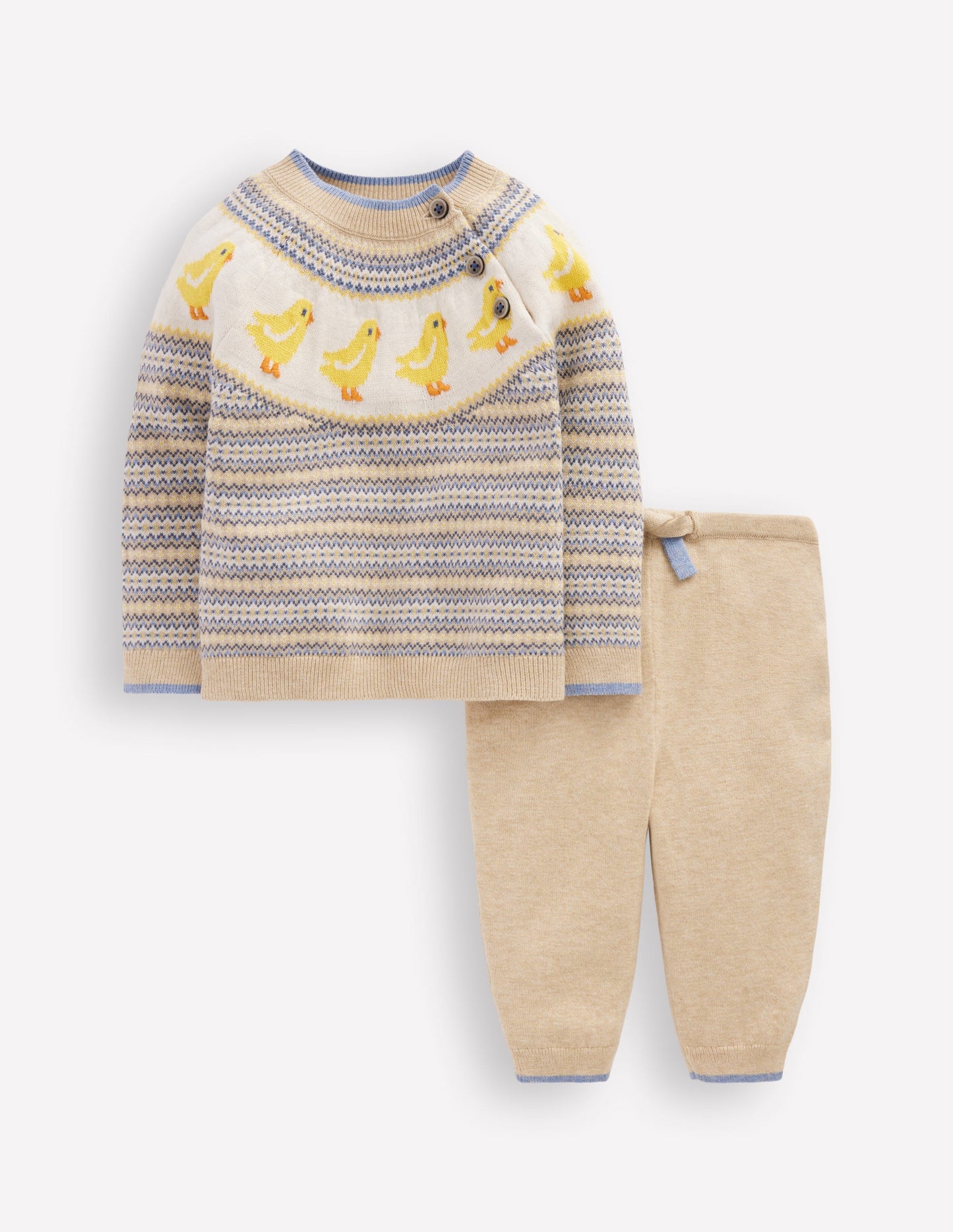 Fair Isle Knitted Play Set-Oatmeal Marl Chicks