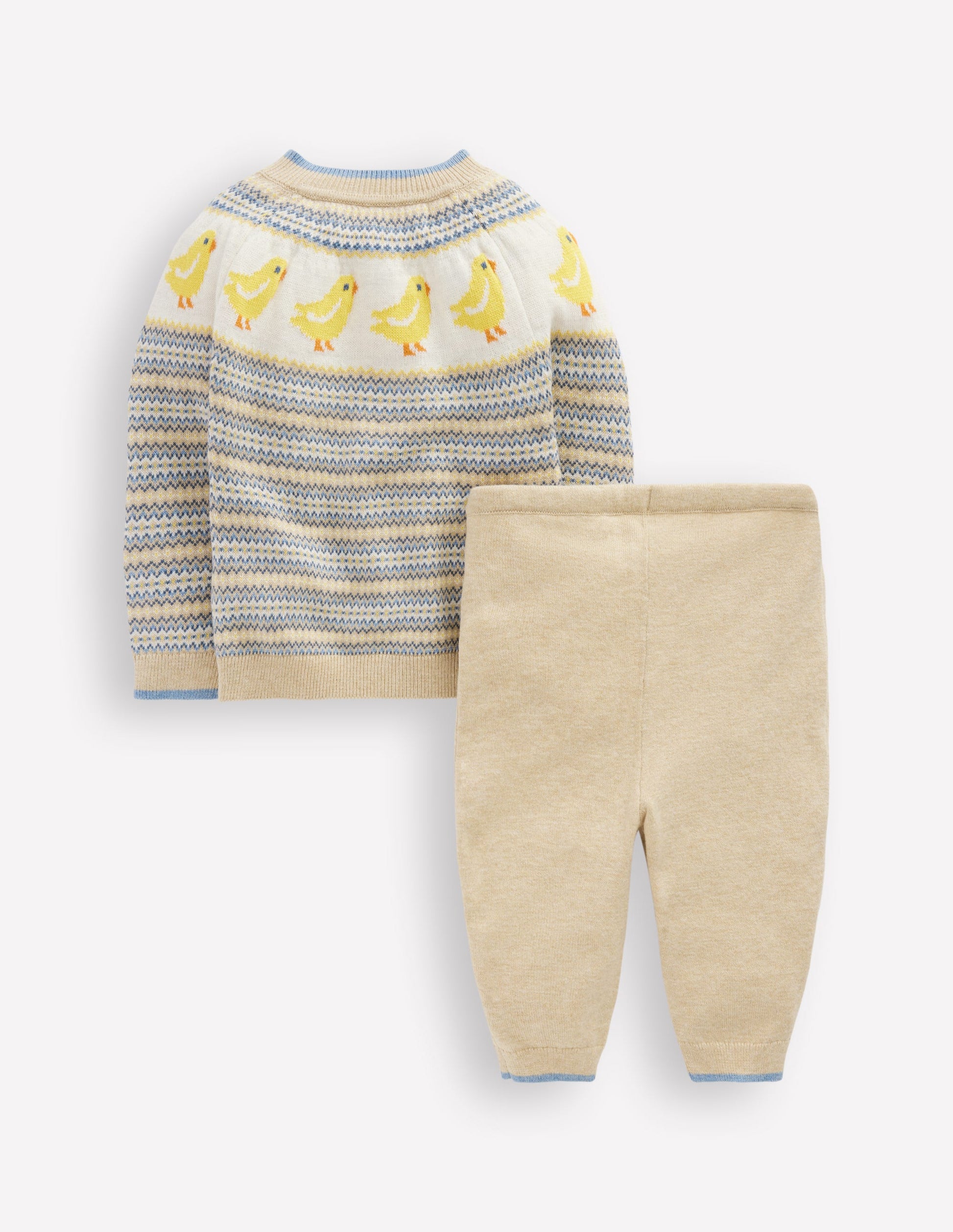 Fair Isle Knitted Play Set-Oatmeal Marl Chicks-2