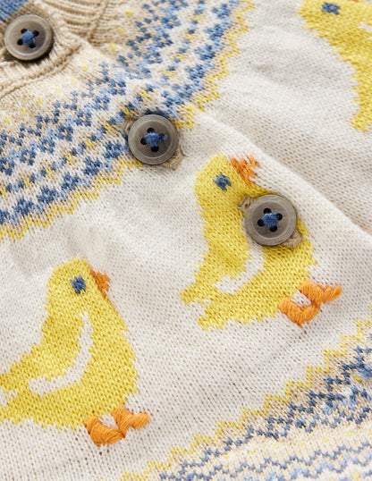 Fair Isle Knitted Play Set-Oatmeal Marl Chicks-3
