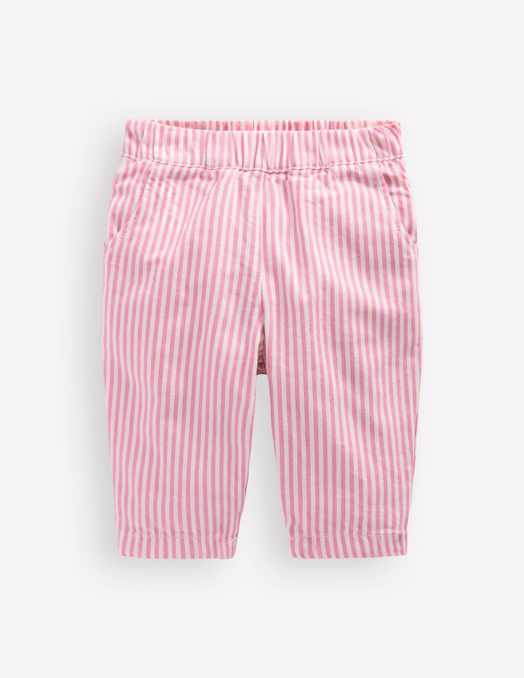 Cotton Pull-on Pants-Pink Stripe - Image 1
