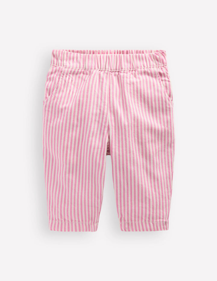 Cotton Pull-on Pants-Pink Stripe