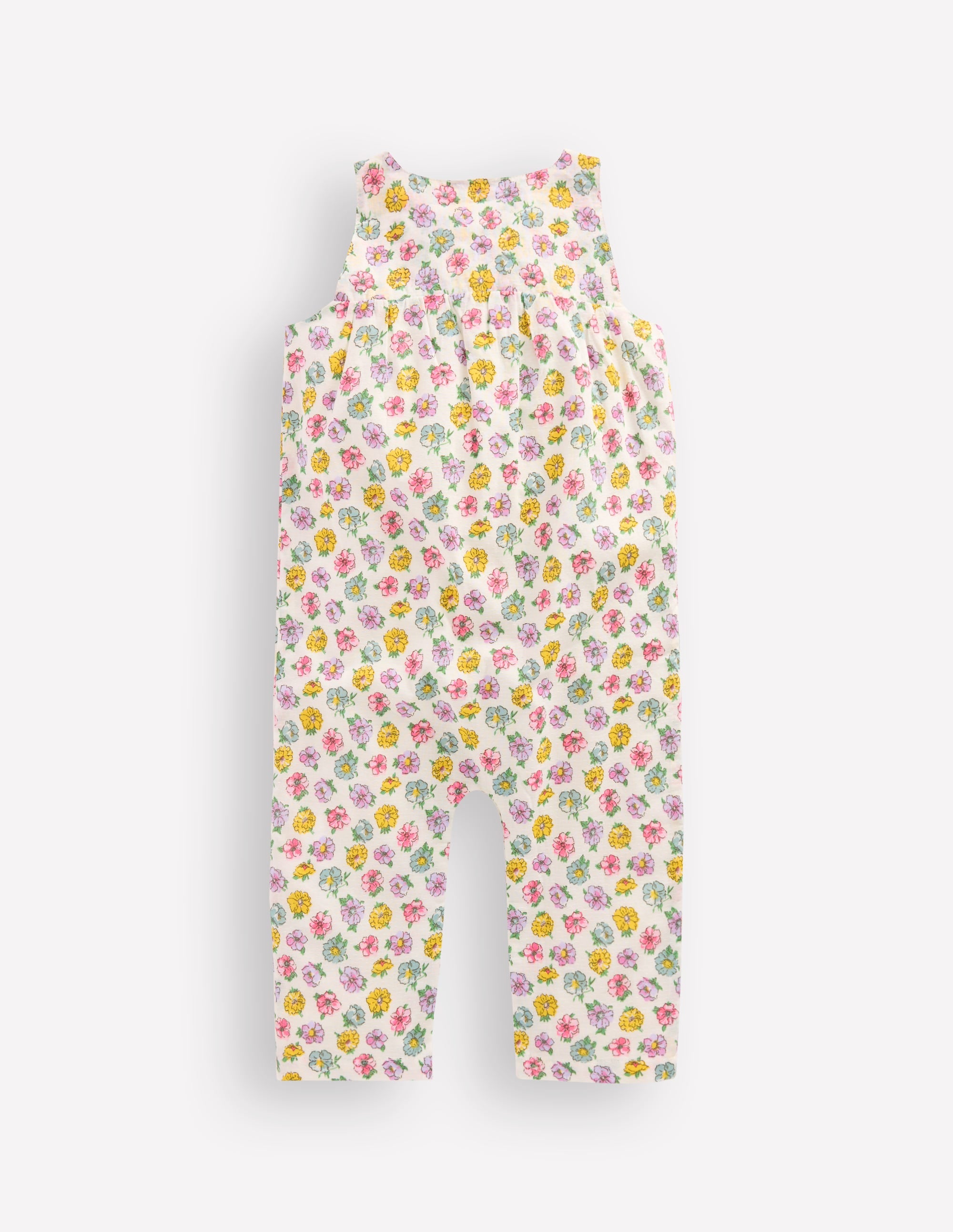 Embroidered Woven Romper-Ivory Rose Floral - Image 2