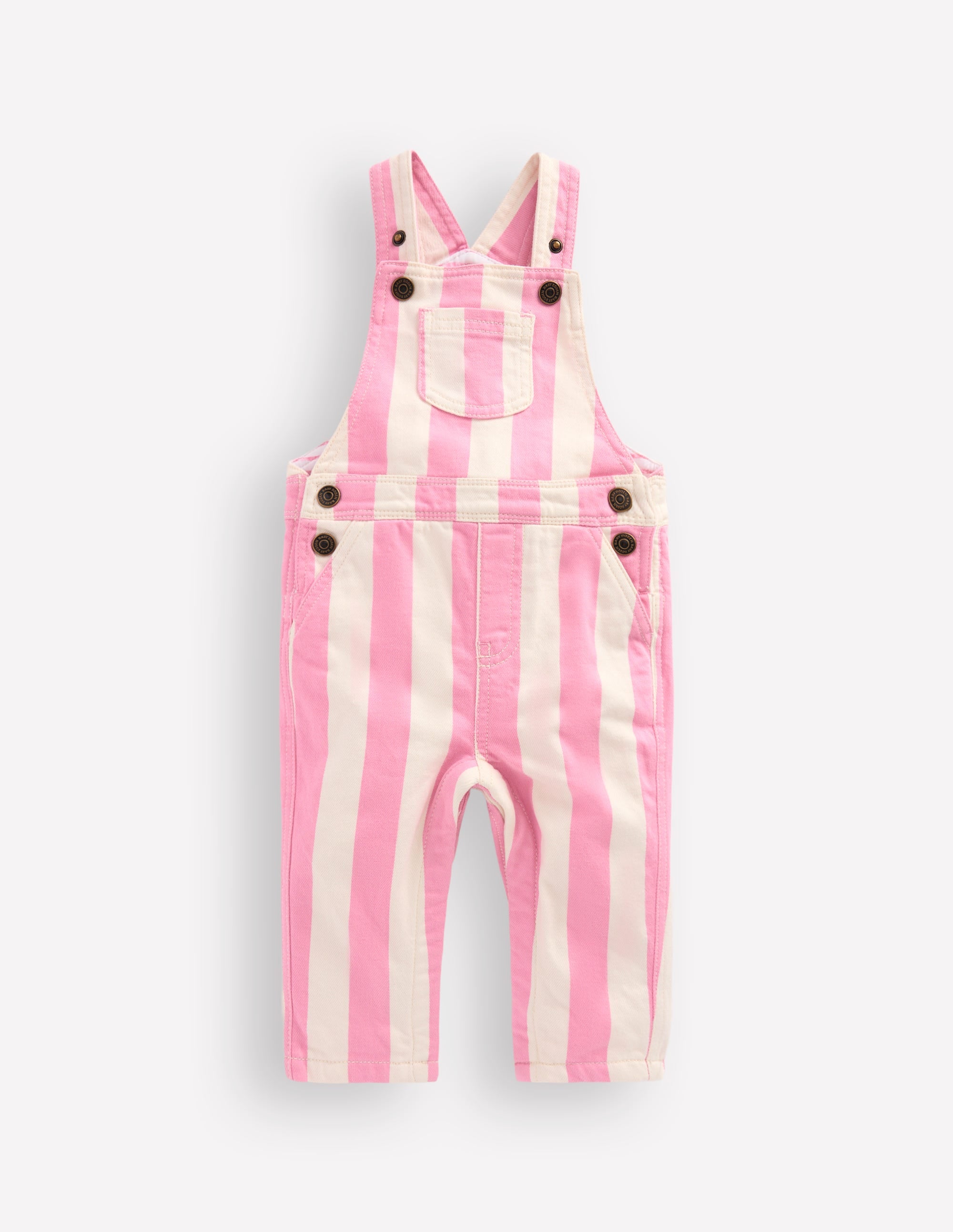 Woven Dungaree-Pink Stripe - Image 1
