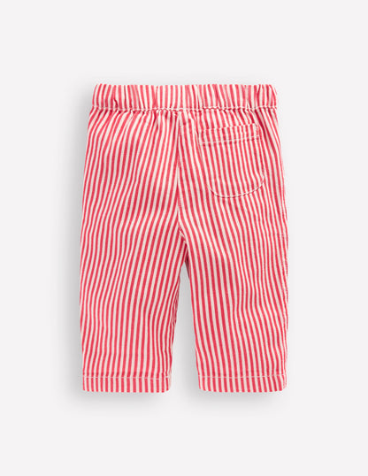 Cotton Pull-on Pants-Red Stripe-2