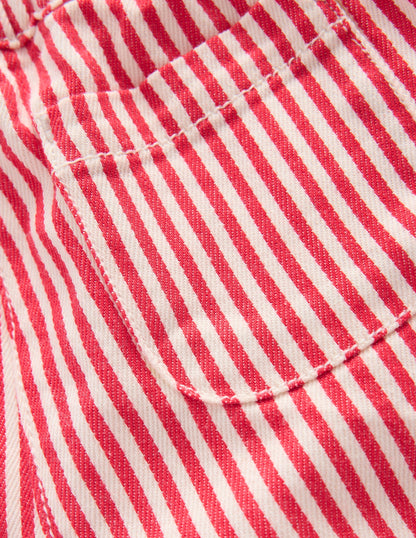 Cotton Pull-on Pants-Red Stripe-3