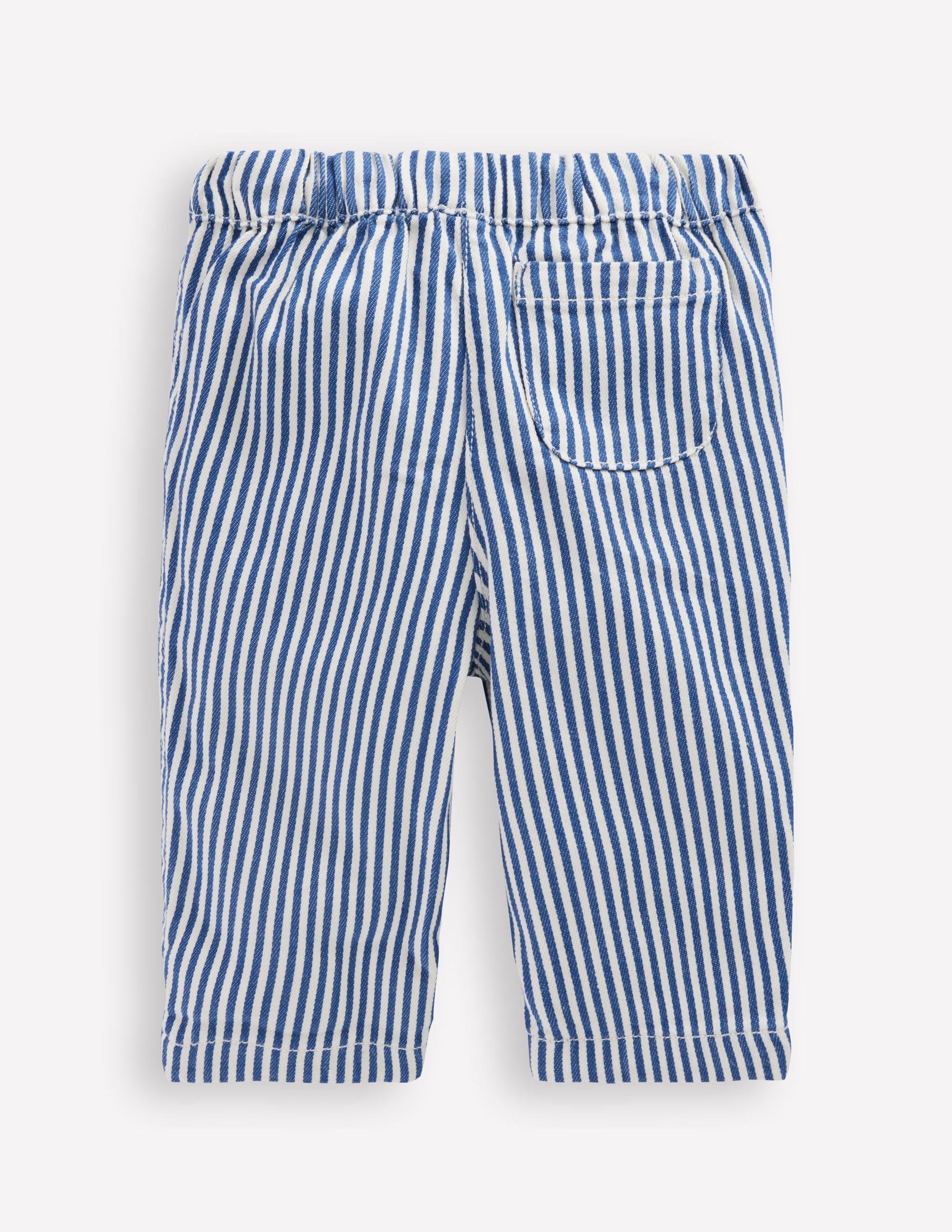 Cotton Pull-on Pants-Blue and Ivory Stripe - Image 2