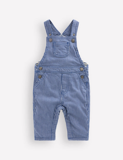 Woven Dungaree-Navy Ticking Stripe-1