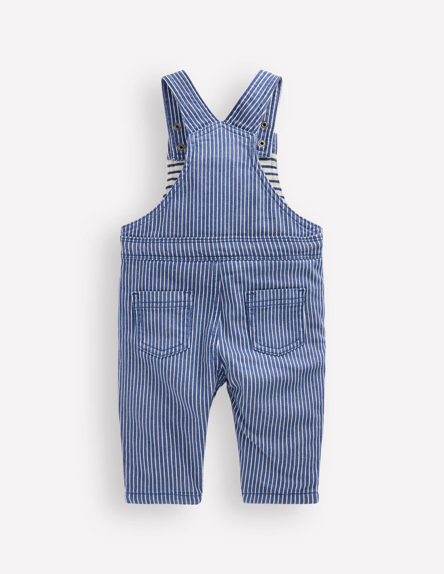 Woven Dungaree-Navy Ticking Stripe