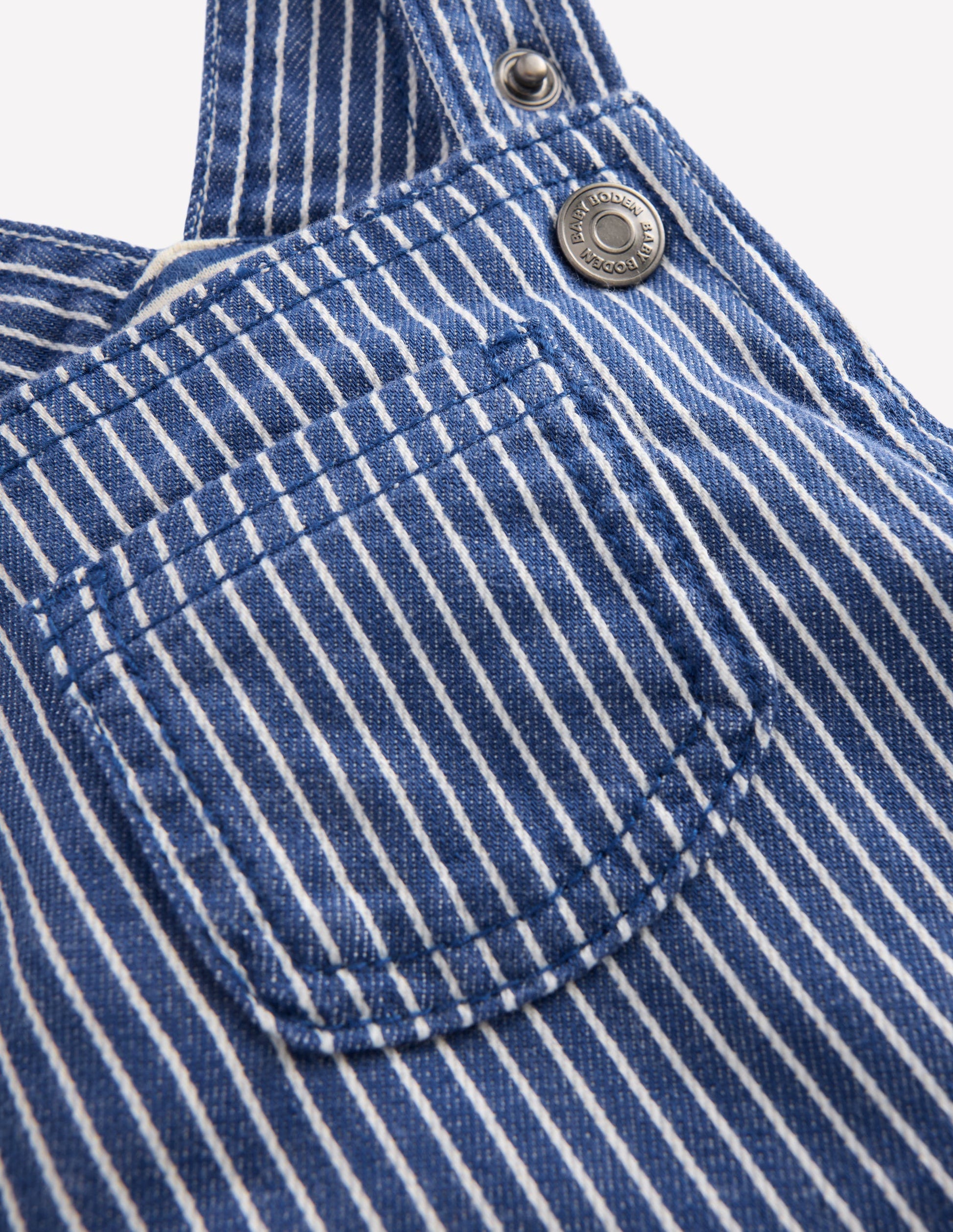 Woven Dungaree-Navy Ticking Stripe-3