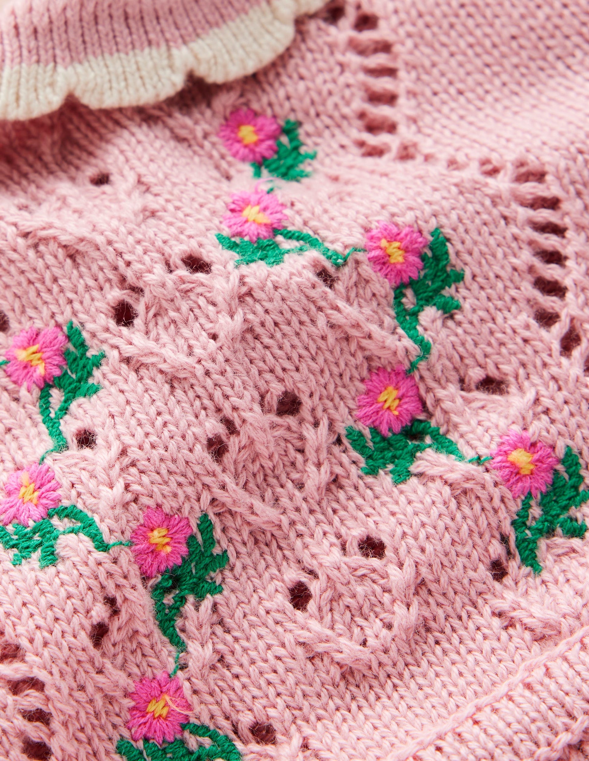Boden Baby Pointelle Knitted Dress in Pink | Size 2-3 Years Boden Baby Pointelle Knitted Dress in Pink | Size 2-3 Years