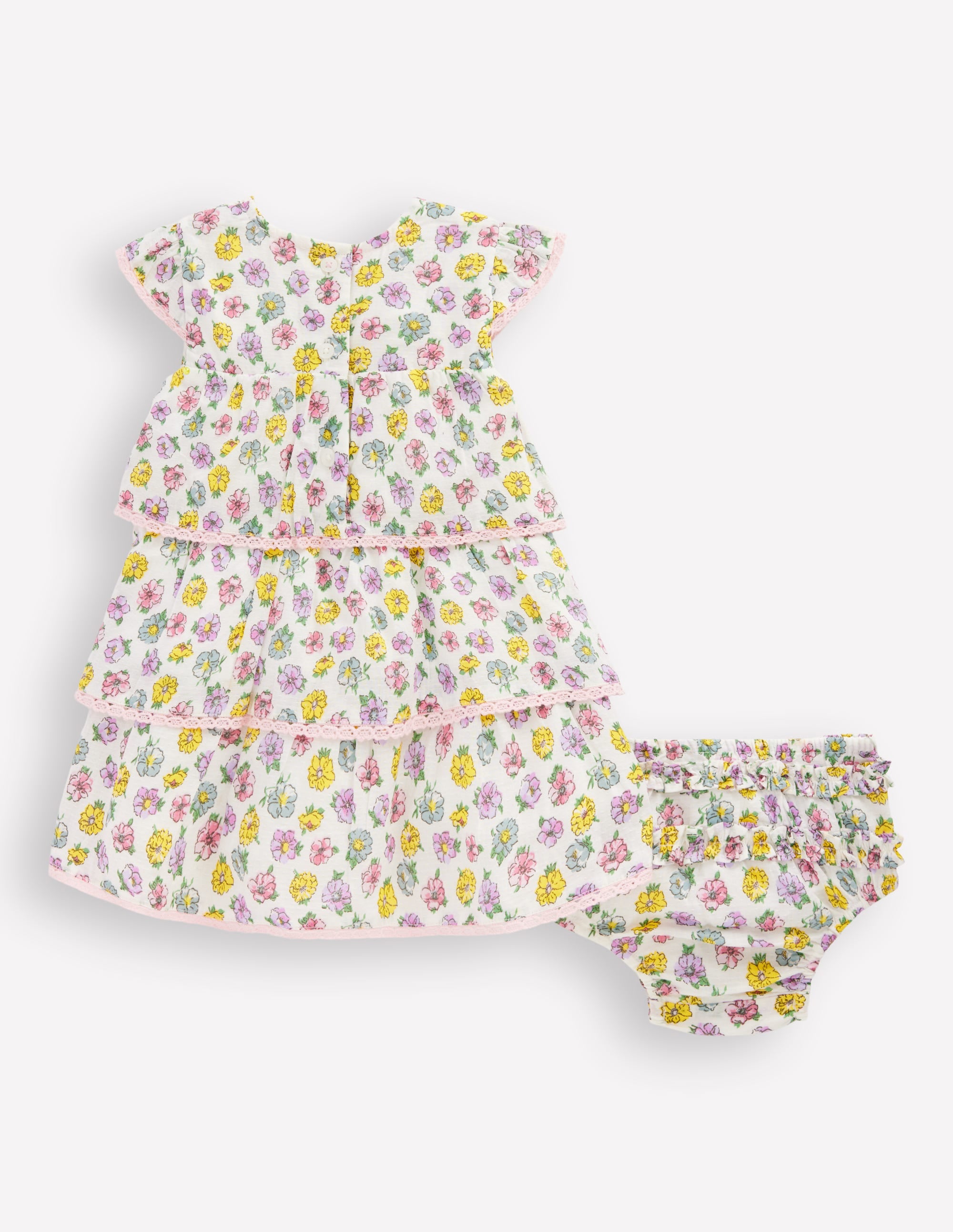 Tiered Woven Dress-Soft Ivory Rose - Image 2