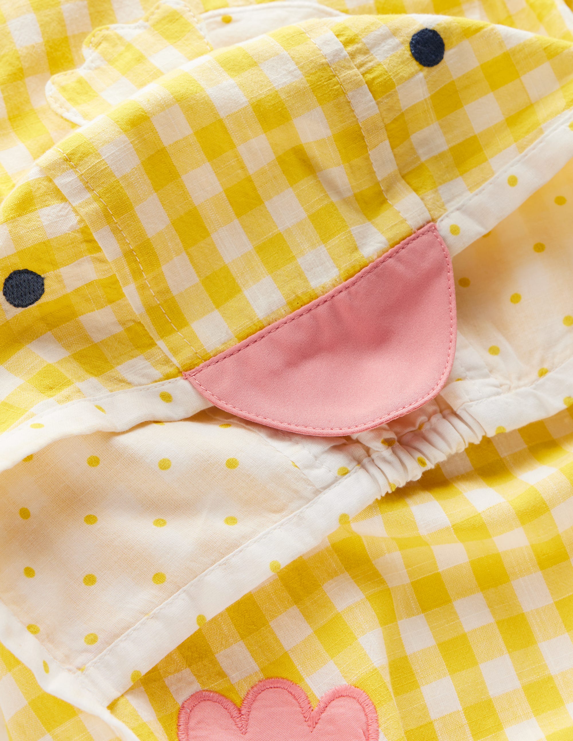 Novelty Woven Romper Set-Pineapple Yellow Gingham Chick - Image 3