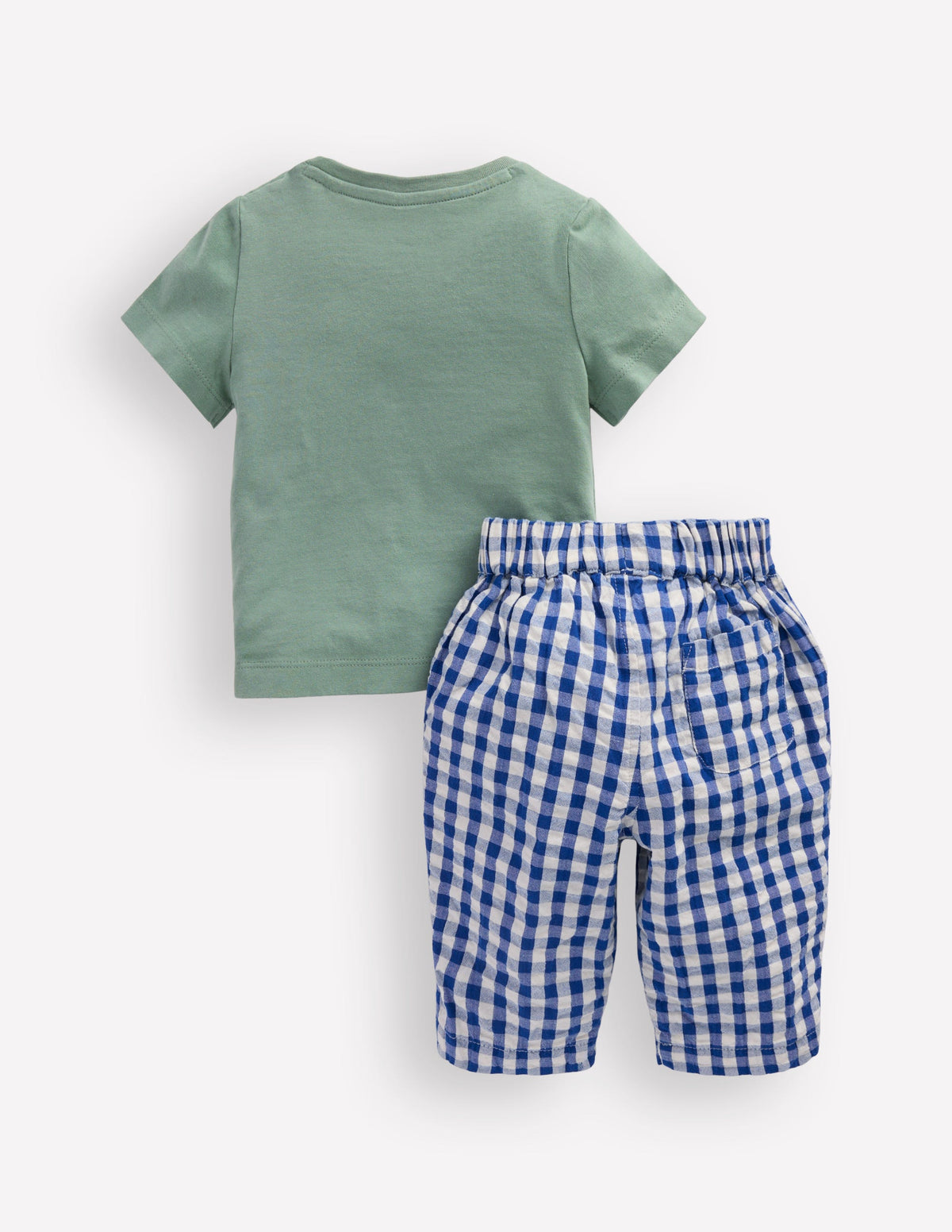 Jersey and Woven Play Set-Green Submarine/Blue Gingham - Image 2