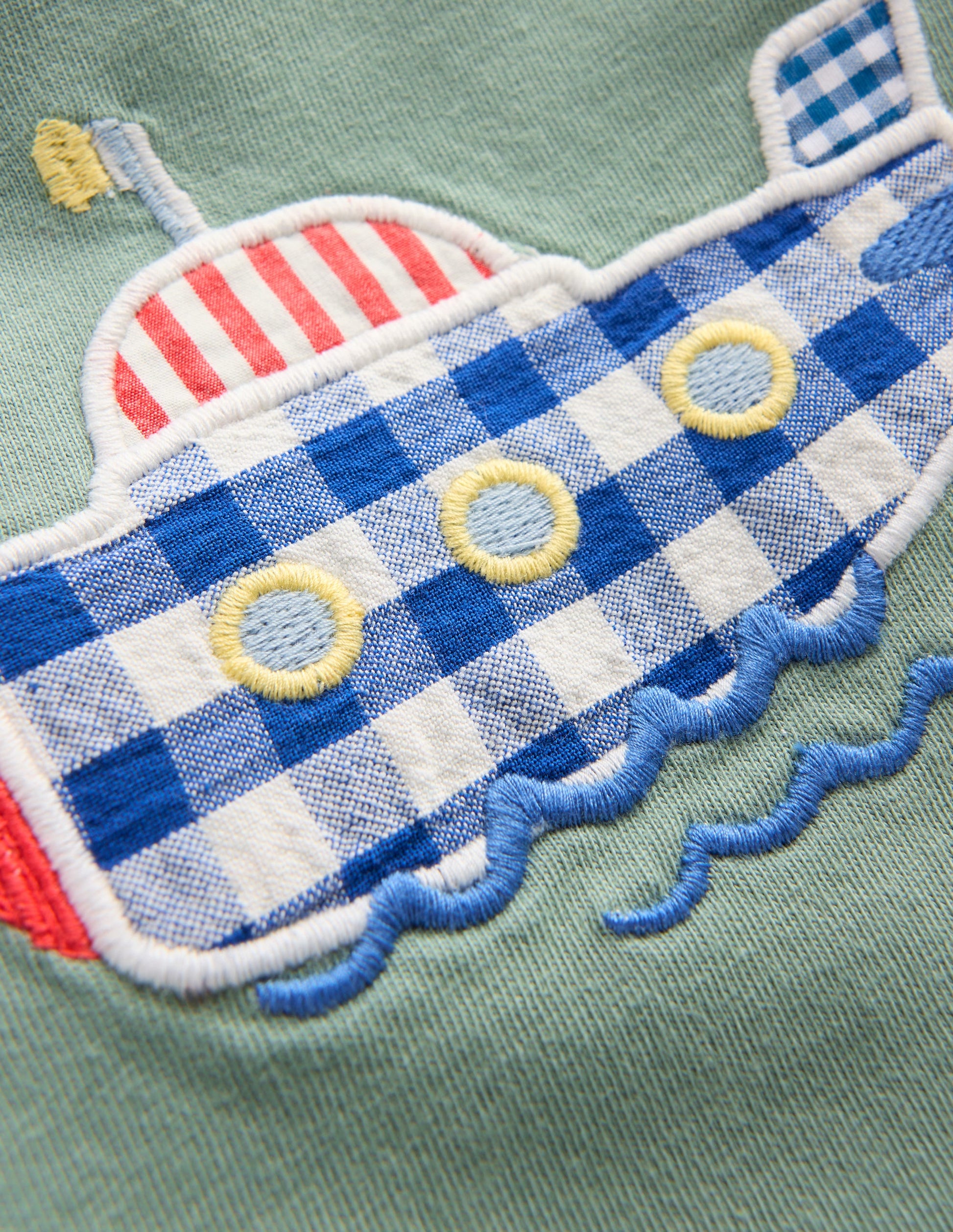 Jersey and Woven Play Set-Green Submarine/Blue Gingham-3