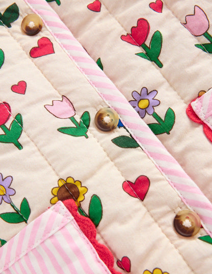 Printed Quilted Jacket-Multi Sunflower Garden-3