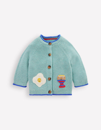 Cotton Logo Cardigan-Aquifer Eggs-1