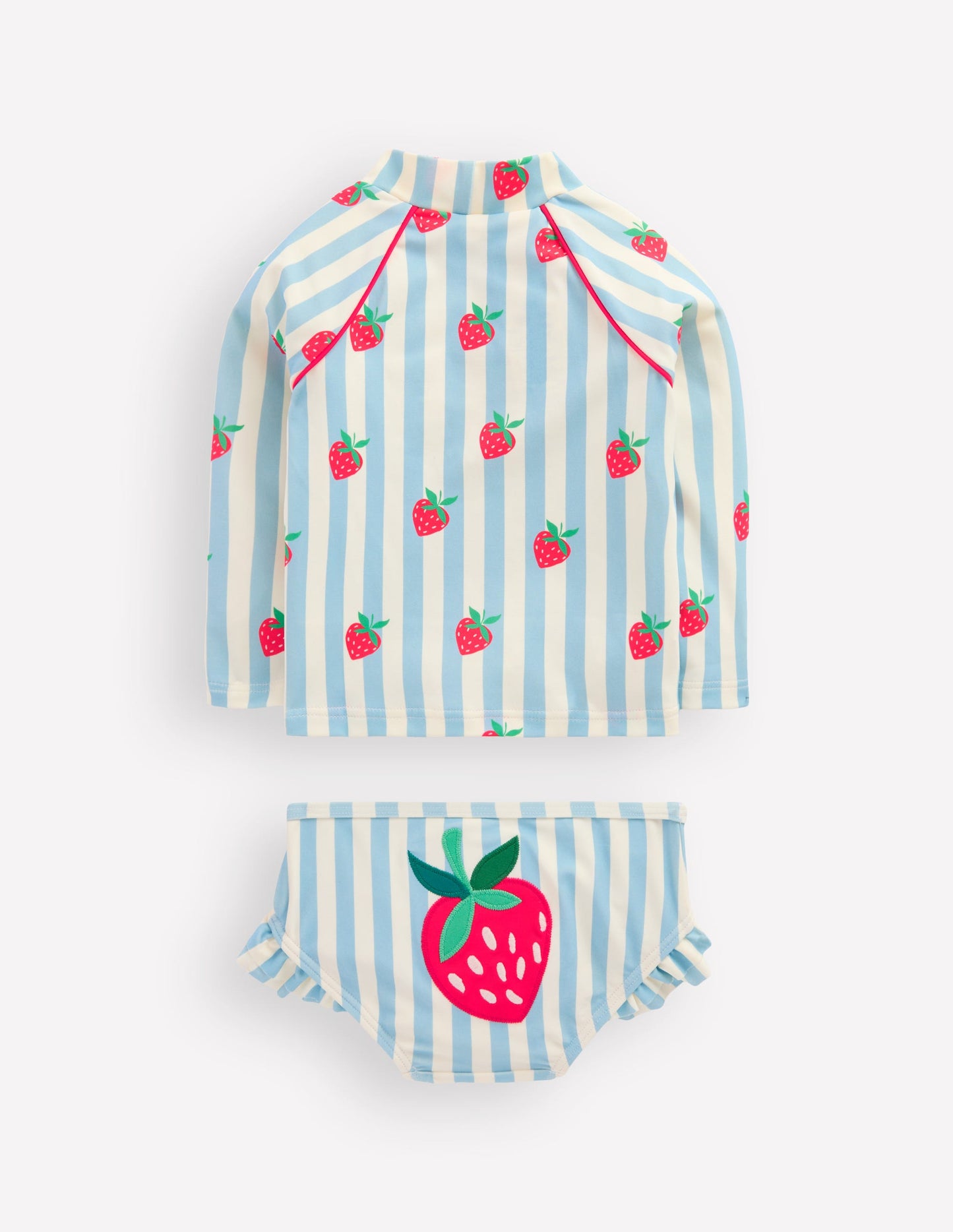 Logo Rash Vest Set-Blue Strawberry Patch