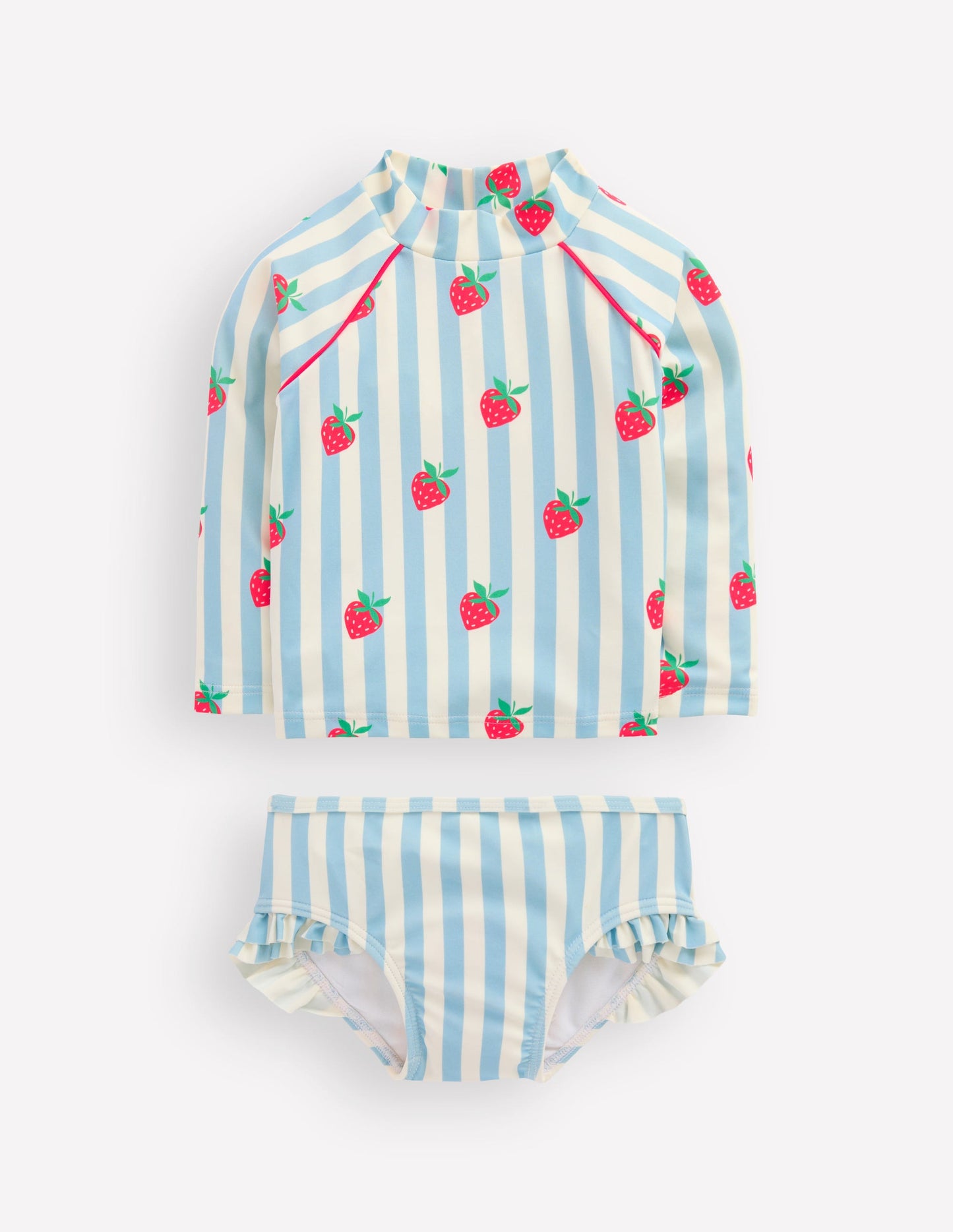 Logo Rash Vest Set-Blue Strawberry Patch