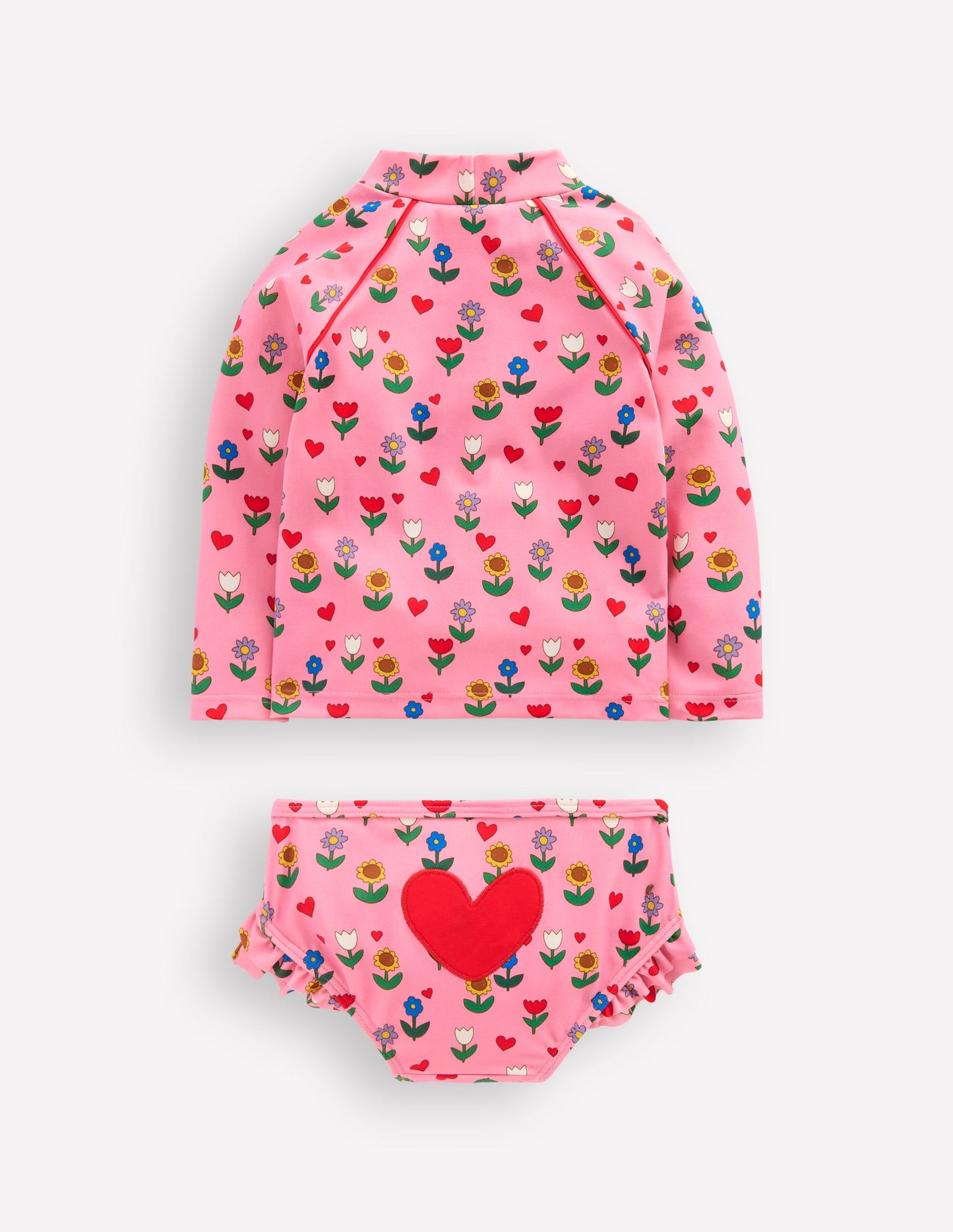 Logo Rash Vest Set-Pink Flower Garden