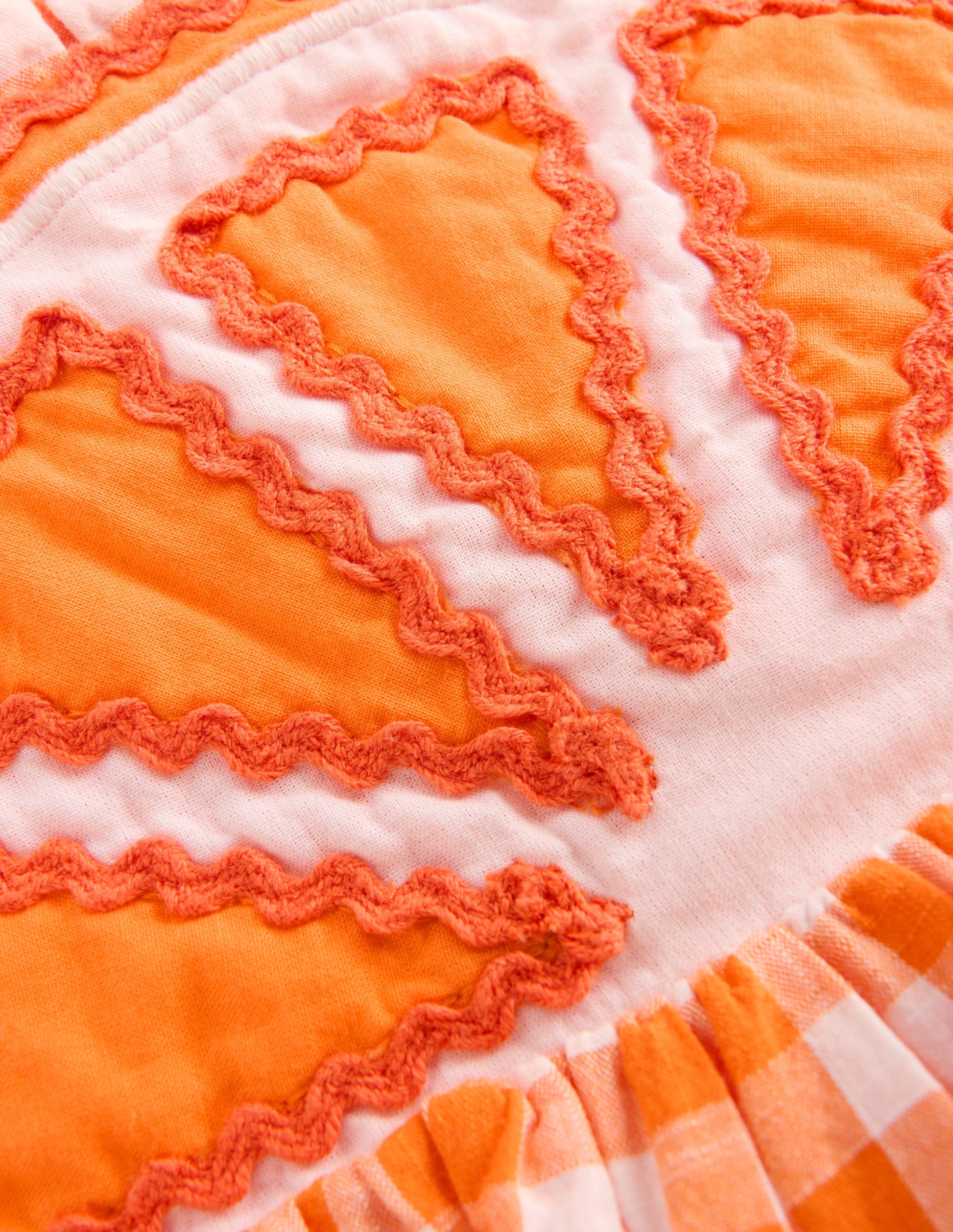Bubble Romper-Orange Gingham-3
