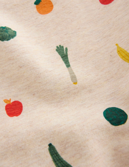 Striped Sweat Play Set-Oatmeal/Green Stripe Veggies-3