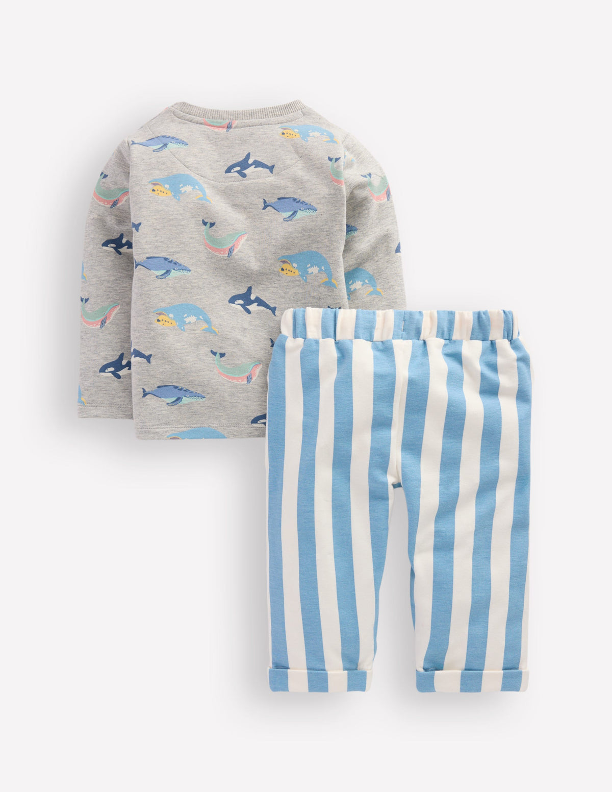 Striped Sweat Play Set-Blue Stripe Whales - Image 2
