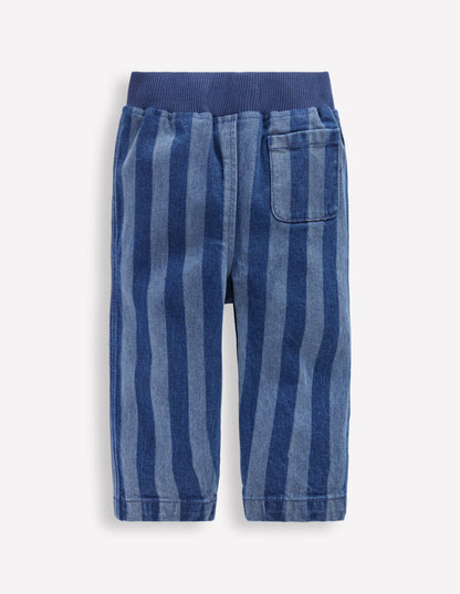 Denim Pull-on Pants-Denim Stripe-2